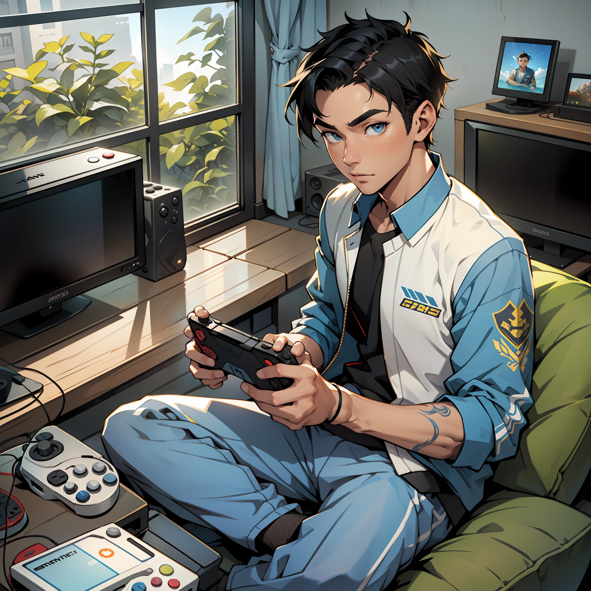Handsome boy avatar, full of sunshine, very looking forward to tomorrow, and loves to play game consoles --auto --s2