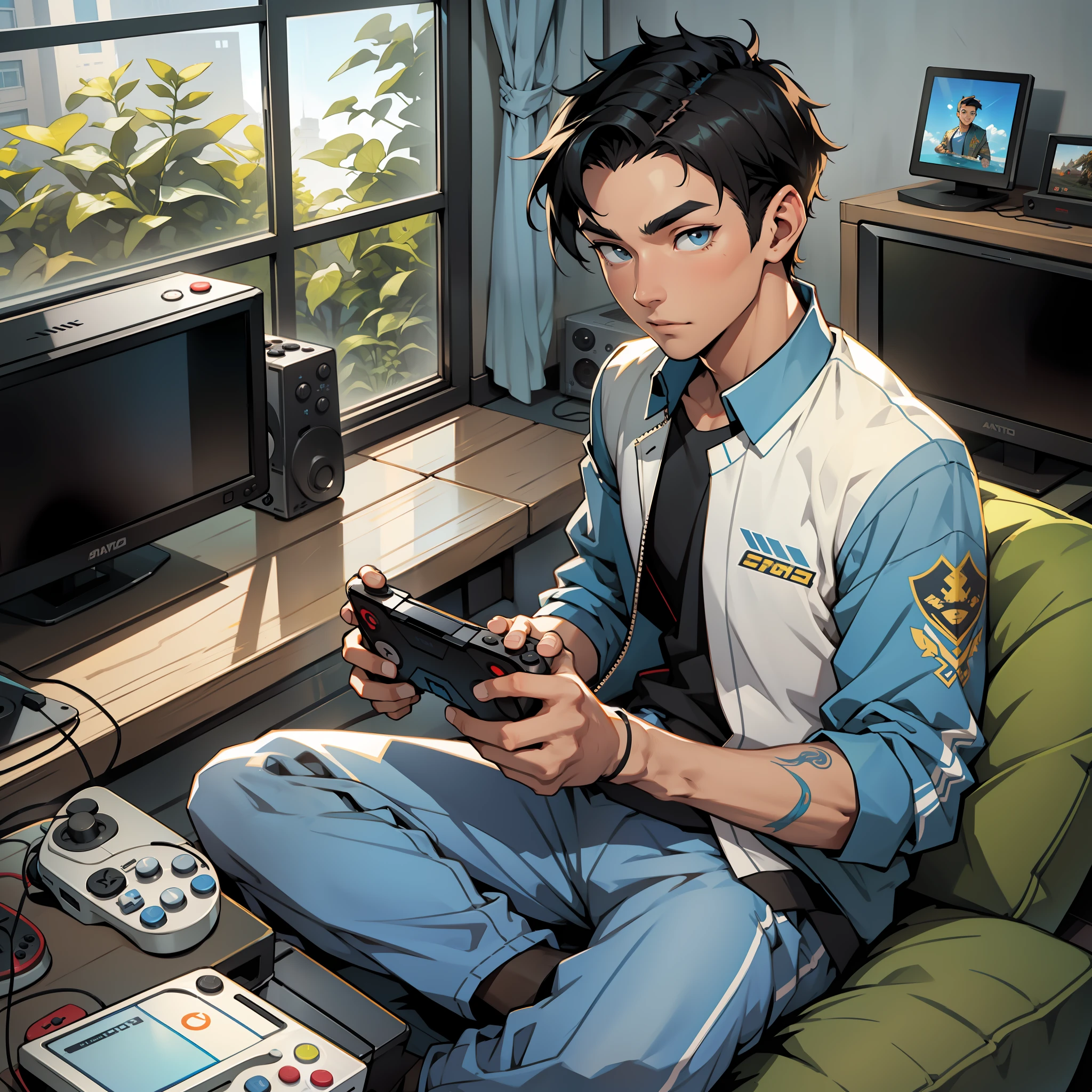 Handsome boy avatar, full of sunshine, very looking forward to tomorrow, and loves to play game consoles --auto --s2