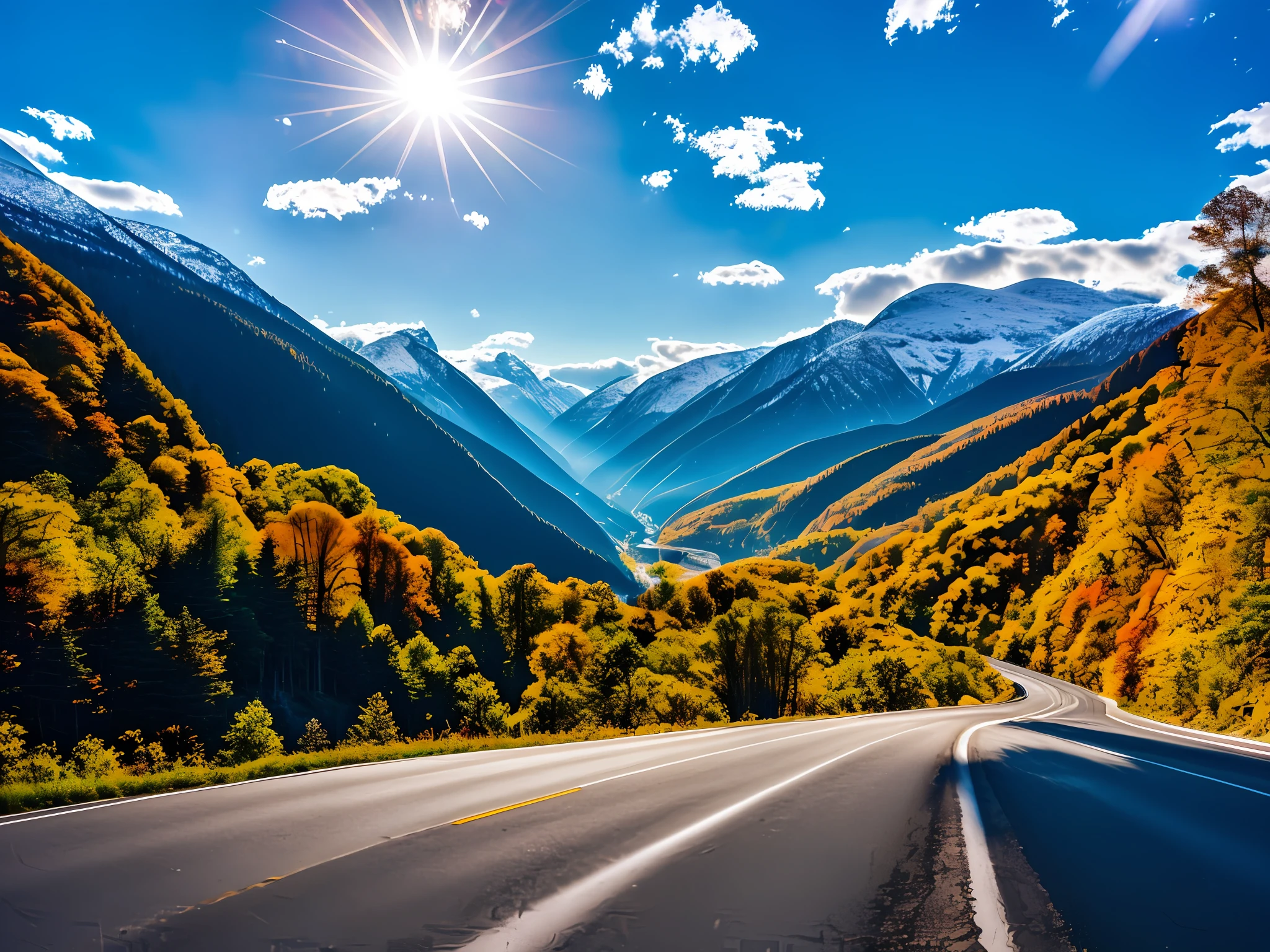 A photorealistic rendering of a winding mountain road in the Midwest, captured with a Fujifilm XT-4 camera, an f/1.8 lens, a tilt-shift lens, a tilt angle perspective, and a spy core. The camera is mounted on a tripod and the lens is set to a wide angle. The photographer uses the tilt-shift lens to create a perspective that makes the road appear to be much steeper than it actually is. The tilt angle is set to a high value, which further exaggerates the perspective. The spy core is used to capture the image in high detail. The result is a stunning image that looks like it could have been taken from a real-life location. The winding mountain road is surrounded by lush green trees and mountains. The road is covered in a thin layer of snow, which makes it look even more picturesque. The sun is shining brightly, and the sky is a clear blue. The image is so realistic that it is hard to believe that it is not a real photograph. hyper-detailed, beautifully color-coded, photorealistic, soft shadows, clean sharp focus, depth of field, dynamic angle, mesmerizing and dynamic composition, beautiful bokeh