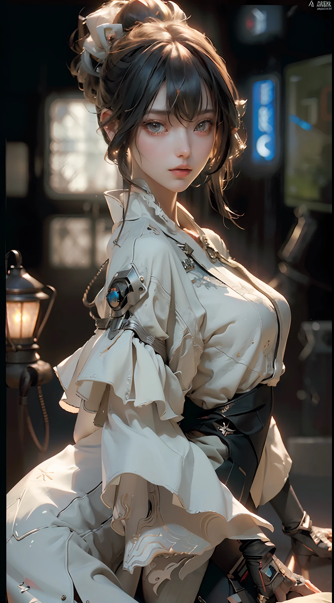 ((Best quality)), ((masterpiece)), (detailed:1.4), 3D, an image of a beautiful cyberpunk female,HDR (High Dynamic Range),Ray Tracing,NVIDIA RTX,Super-Resolution,Unreal 5,Subsurface scattering,PBR Texturing,Post-processing,Anisotropic Filtering,Depth-of-field,Maximum clarity and sharpness,Multi-layered textures,Albedo and Specular maps,Surface shading,Accurate simulation of light-material interaction,Perfect proportions,Octane Render,Two-tone lighting,Wide aperture,Low ISO,White balance,Rule of thirds,8K RAW,