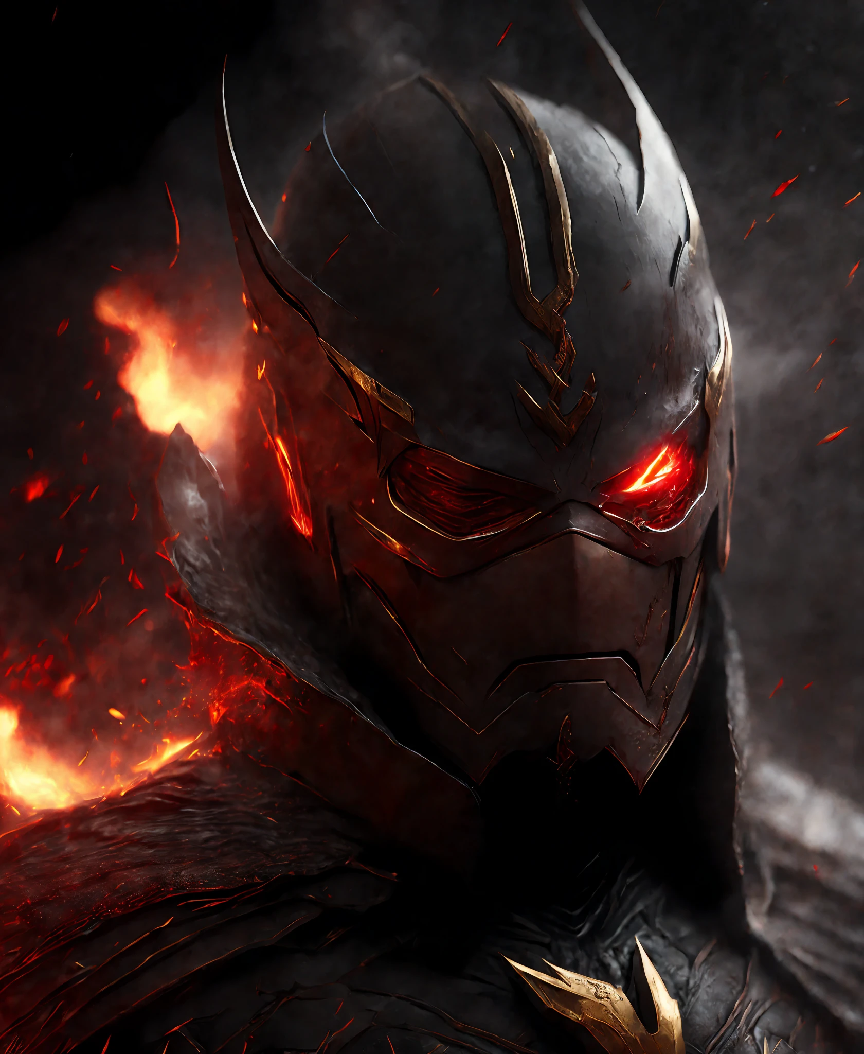 Close-up (Blood Flash from DC in Viking style: 1.3) emerging from wet black mud, extremely detailed, smoke, sparks, metal shavings, flying debris, volumetric light