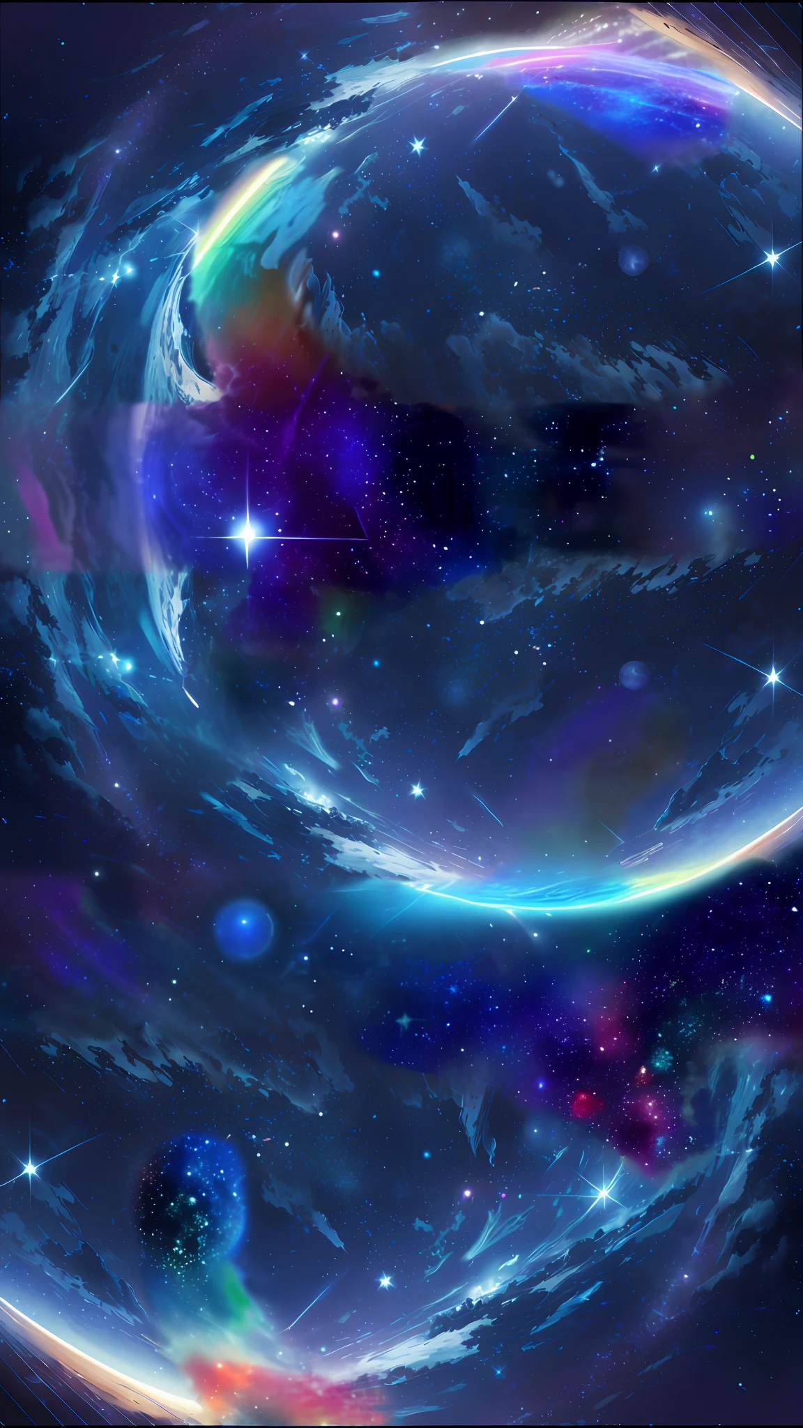 Complete, harmonic, combine image, combine colors, add stars, planets