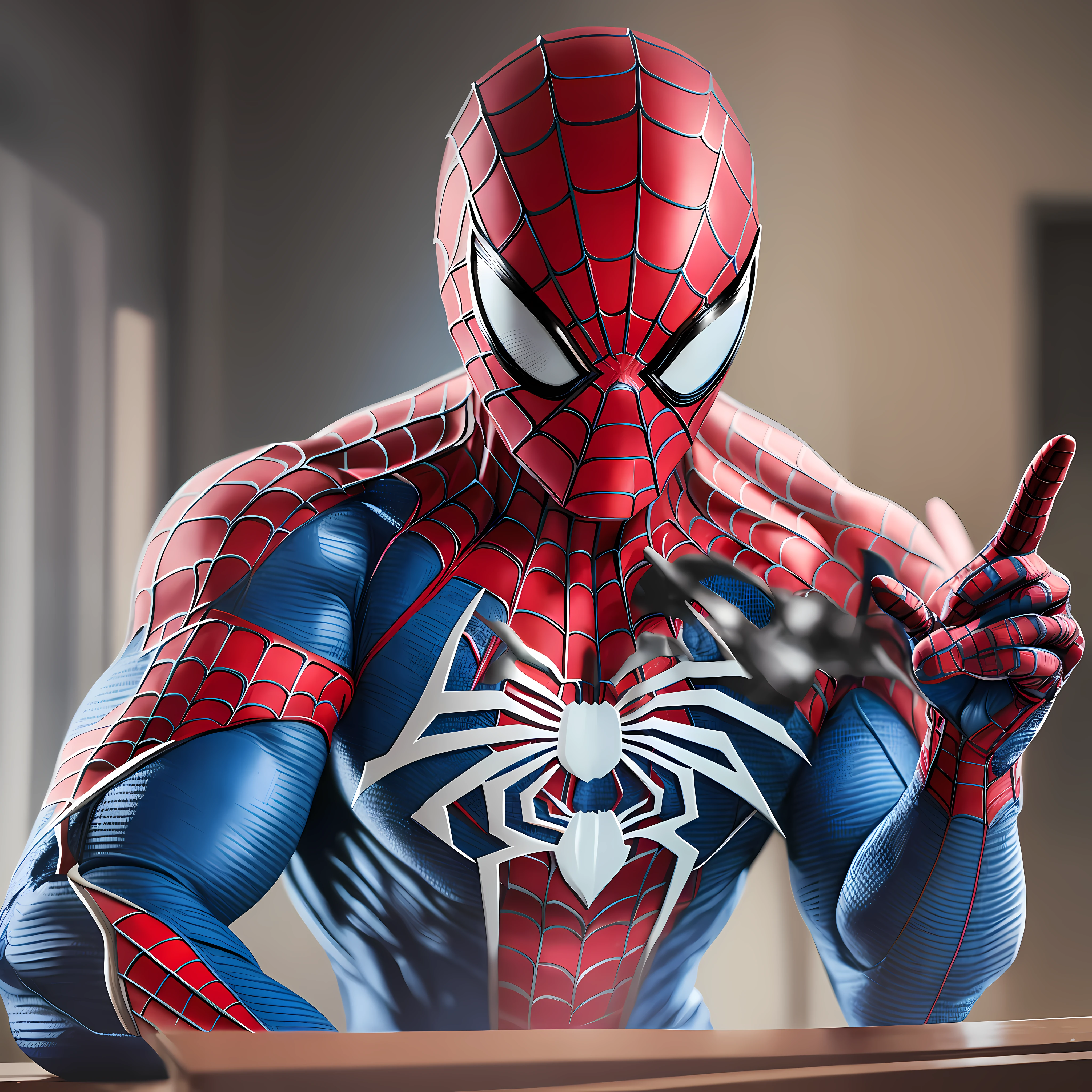 Describe how you would approach the challenge of creating an ultra-realistic representation of Spider-Man, keeping in mind the demands of a client who expects an accurate and authentic depiction. How would you deal with the need to balance the aesthetic needs with the technical demands of producing a detailed and animated three-dimensional model? What techniques would you use to create a true look and feel for the character, while working within a limited budget and schedule? Explain how you would solve any technical challenges involved in creating an ultra-realistic and believable Spider-Man figure. --auto --s2