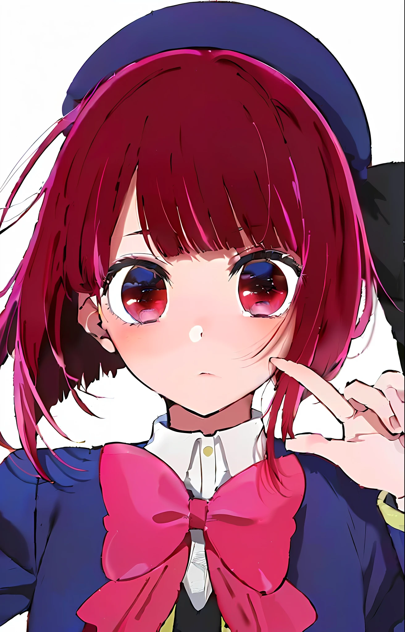 anime girl with red hair and blue eyes wearing a blue hat, anime visual of a cute girl, anime girl named lucy, close up iwakura lain, anime best girl, anime moe artstyle, iwakura lain, an anime girl, close up of a young anime girl, anime visual of a young woman, sayori, extremely cute anime girl face