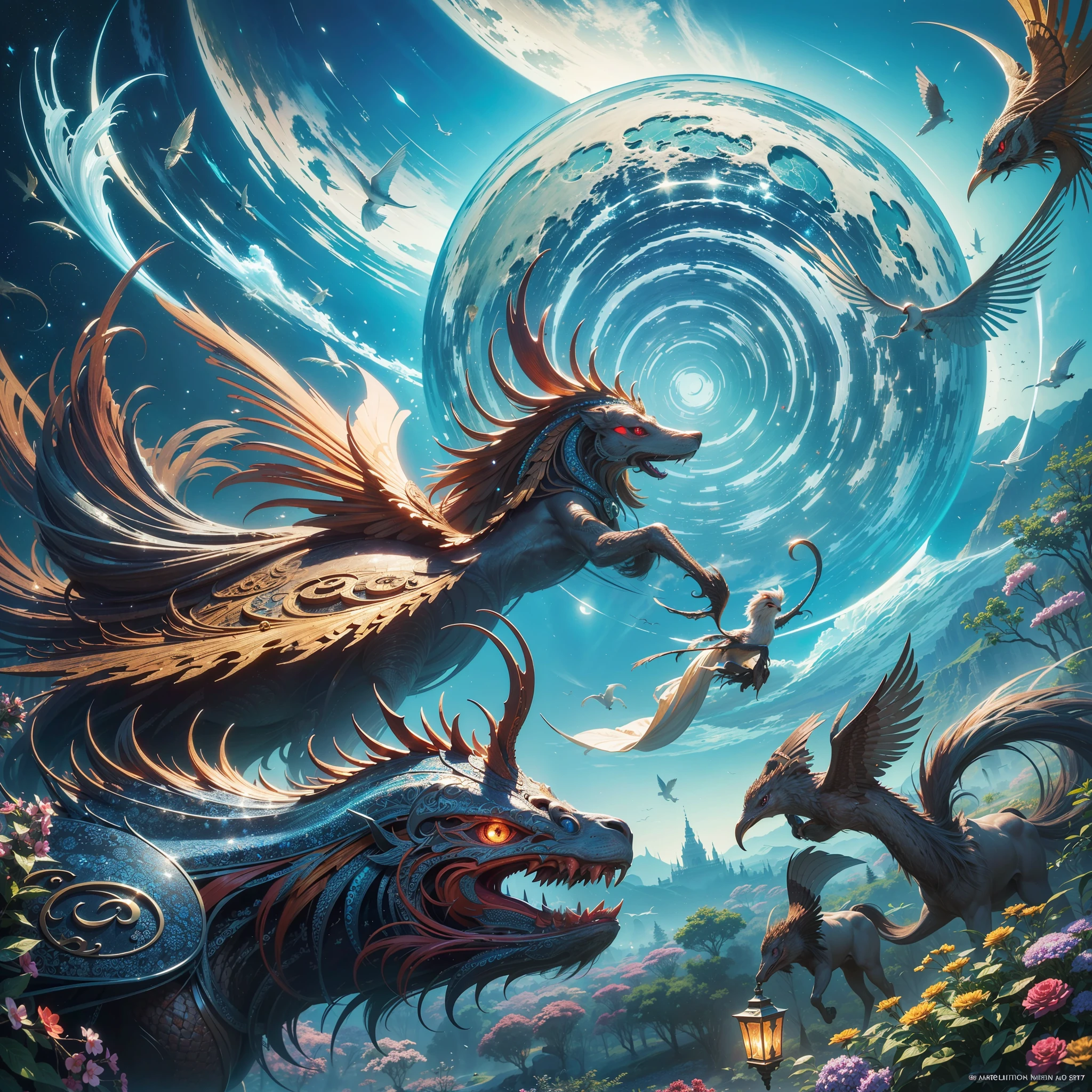 (best illumination,best quality,ultra-detailed) Unique world NFT art, an exquisite and breathtaking masterpiece with unparalleled beauty and detail. Showcase the unique world and its vibrant and colorful characters through stunningly detailed high-resolution artworks. --auto --s2