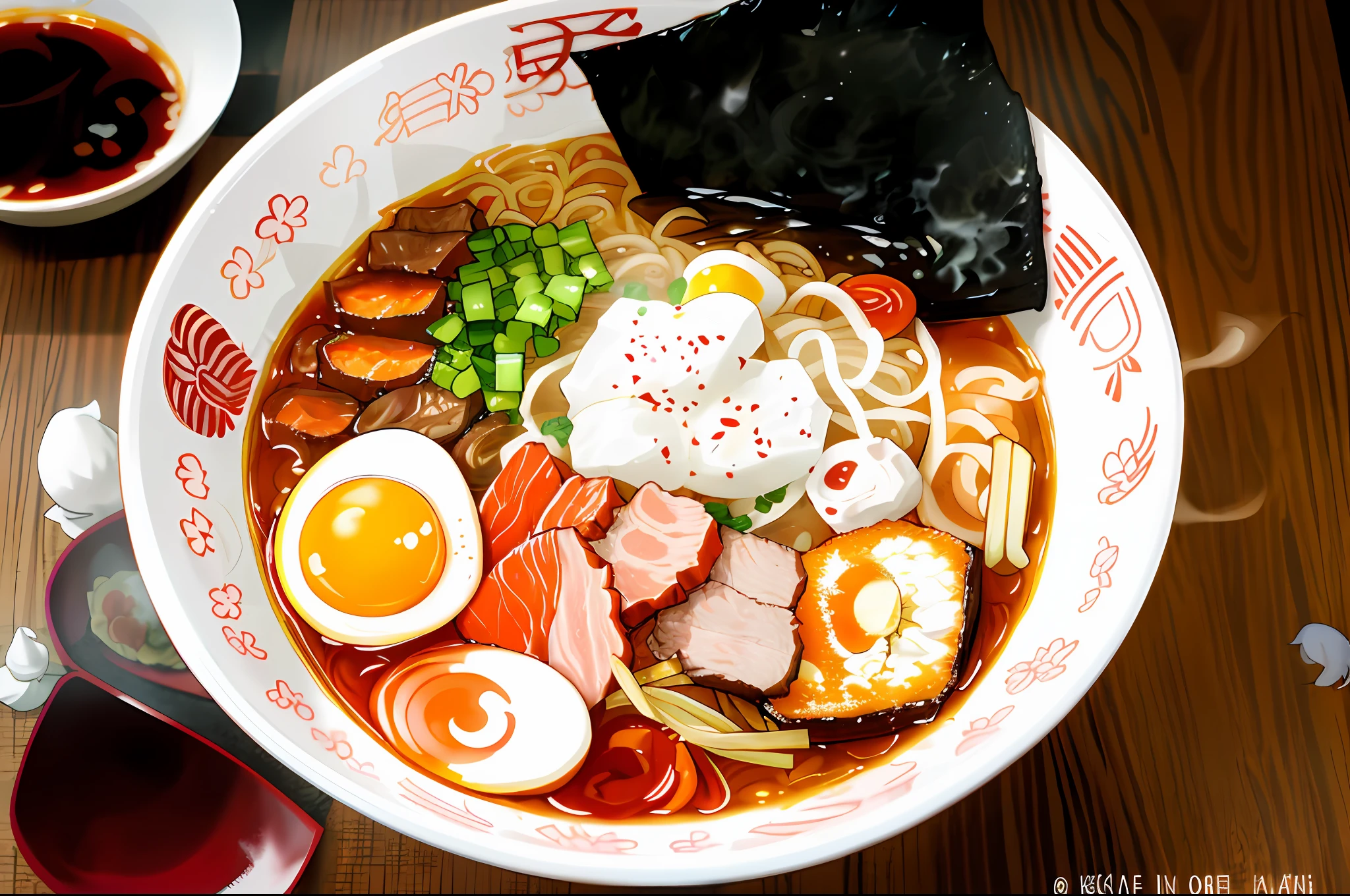 arafed bowl of ramen with meat, noodles, and an egg, ramen, eating ramen, yummy, ❤🔥🍄🌪, inspired by Tsuji Kakō, ayami koj ima, japanese, inspired by Kōno Michisei, hajime katoki, by Adam Manyoki, tokyo