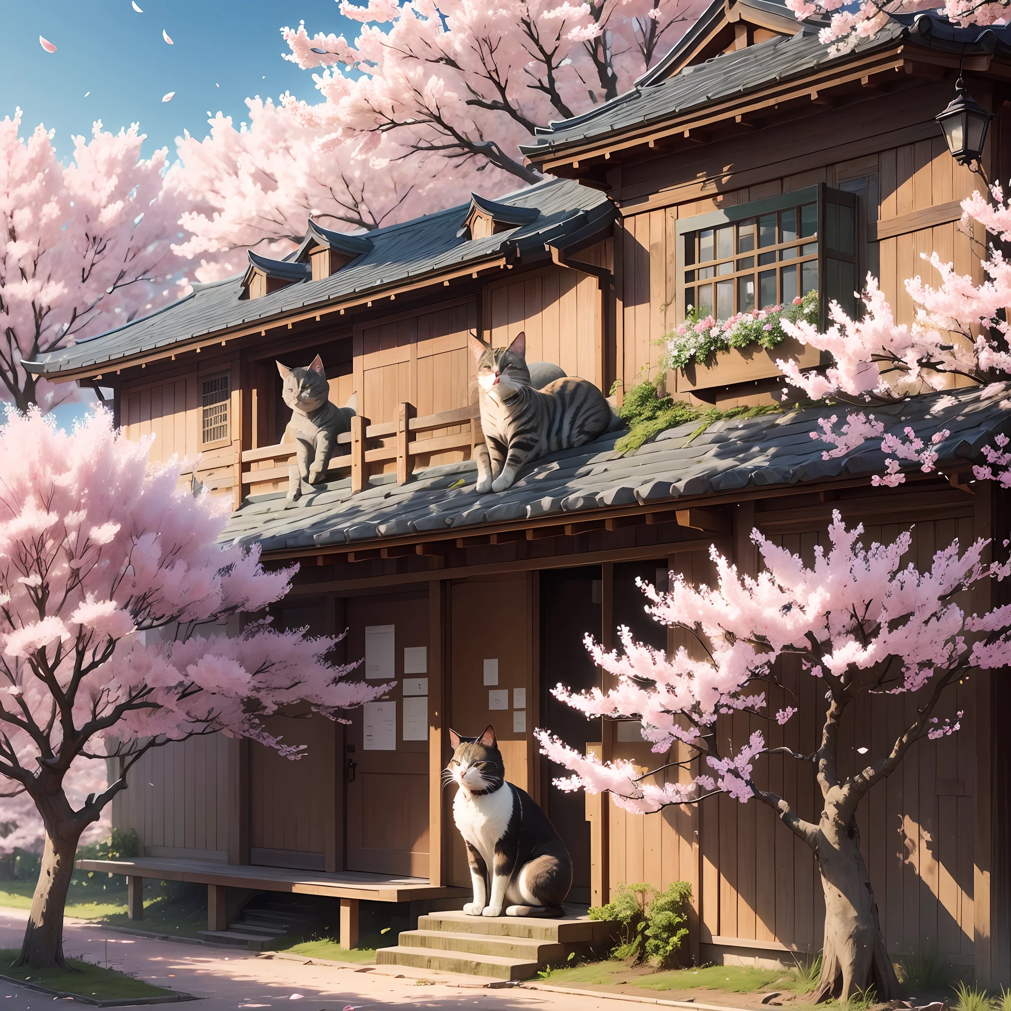 A wide area of 1,000-year-old cherry trees. With the arrival of spring, cherry blossom petals flutter gracefully. Under the beautiful landscape, a beckoning cat sits quietly. The beckoning cat has a presence with elegance even in the cherry blossom blizzard.
This beckoning cat has mystical powers that have been handed down since ancient times. People visit the beckoning cat and believe that when they make a wish, good luck and prosperity will come. Many people gather in the place and stand around the beckoning cat with wishes.
He waves silently as a blizzard of cherry blossoms dances and petals surround the beckoning cat. The movement of its hands is filled with blessing and abundance. People are drawn to the beckoning, feel their dreams and hopes, and experience a moment of happiness.
This place is also a place of healing and comfort for people. Let everyone forget their busy daily lives and purify their minds by enjoying a cherry blossom blizzard under the cherry blossom trees. The beckoning cat gives people courage and hope, and points the way to a brighter future. --auto --s2