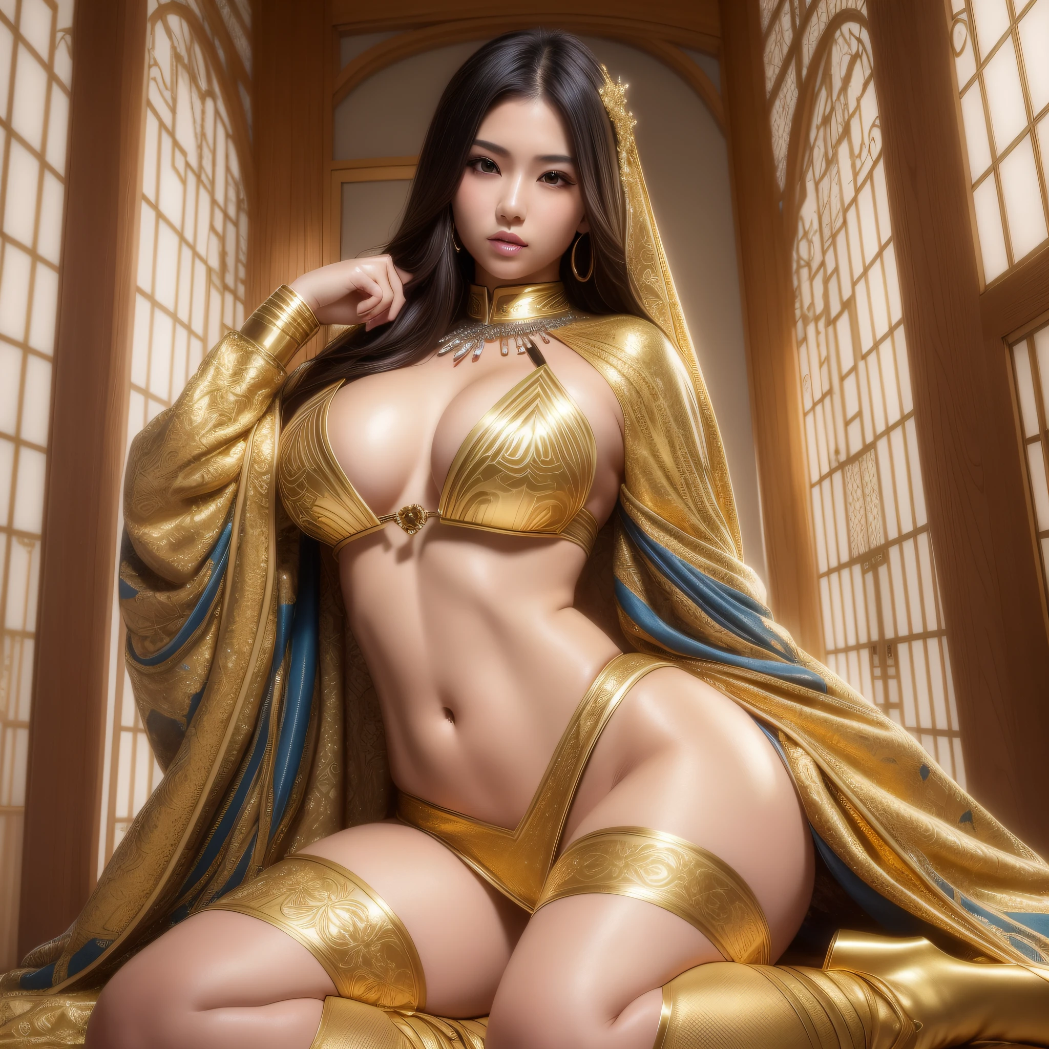 Gold Saint, Sexy, Woman, Big, Japan Man, Beauty beyond imagination, Perfect beautiful face, Perfect and outstanding body, Nasty pose, Full body,
