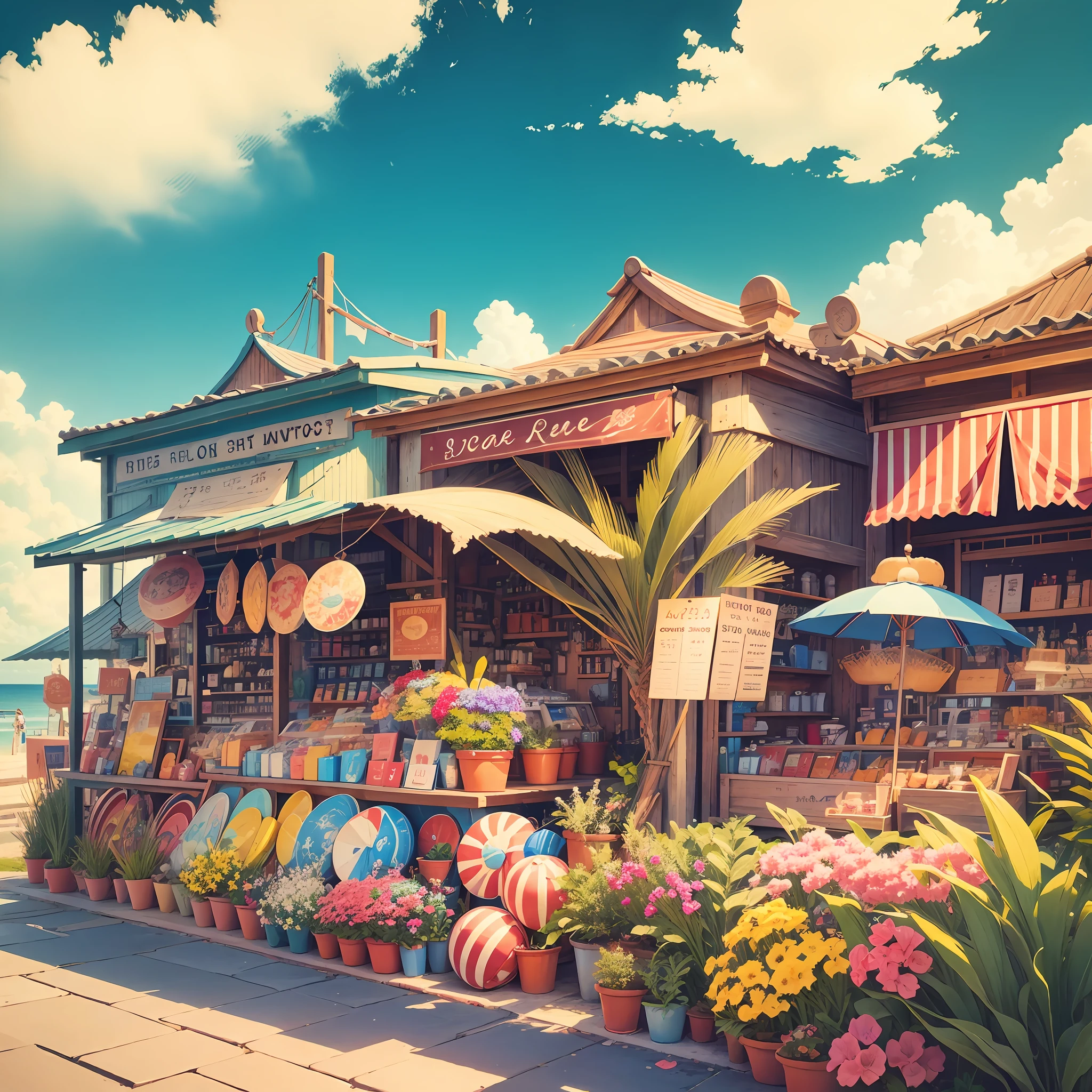 souvenir shop by the sea, landscape --auto --s2