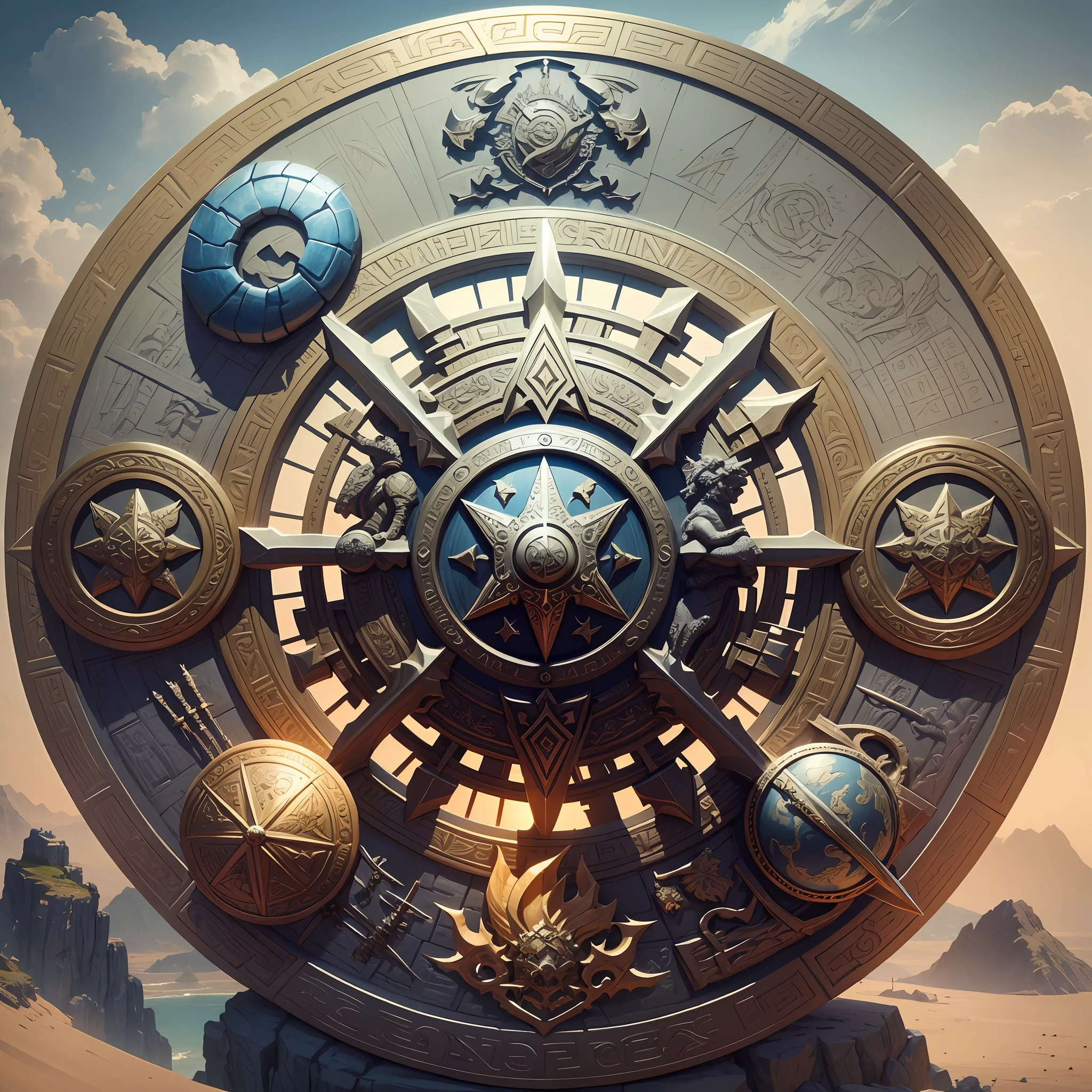 Logo (inscription new era legend), fantasy, detail, 1: 5, 4kk, 3 D, three-dimensional picture, treasure map, swords, spears, dragon, ring, fire, alliance, team, effective, friendship, communication, adventure, island, ant, inscription new era legend --auto --s2