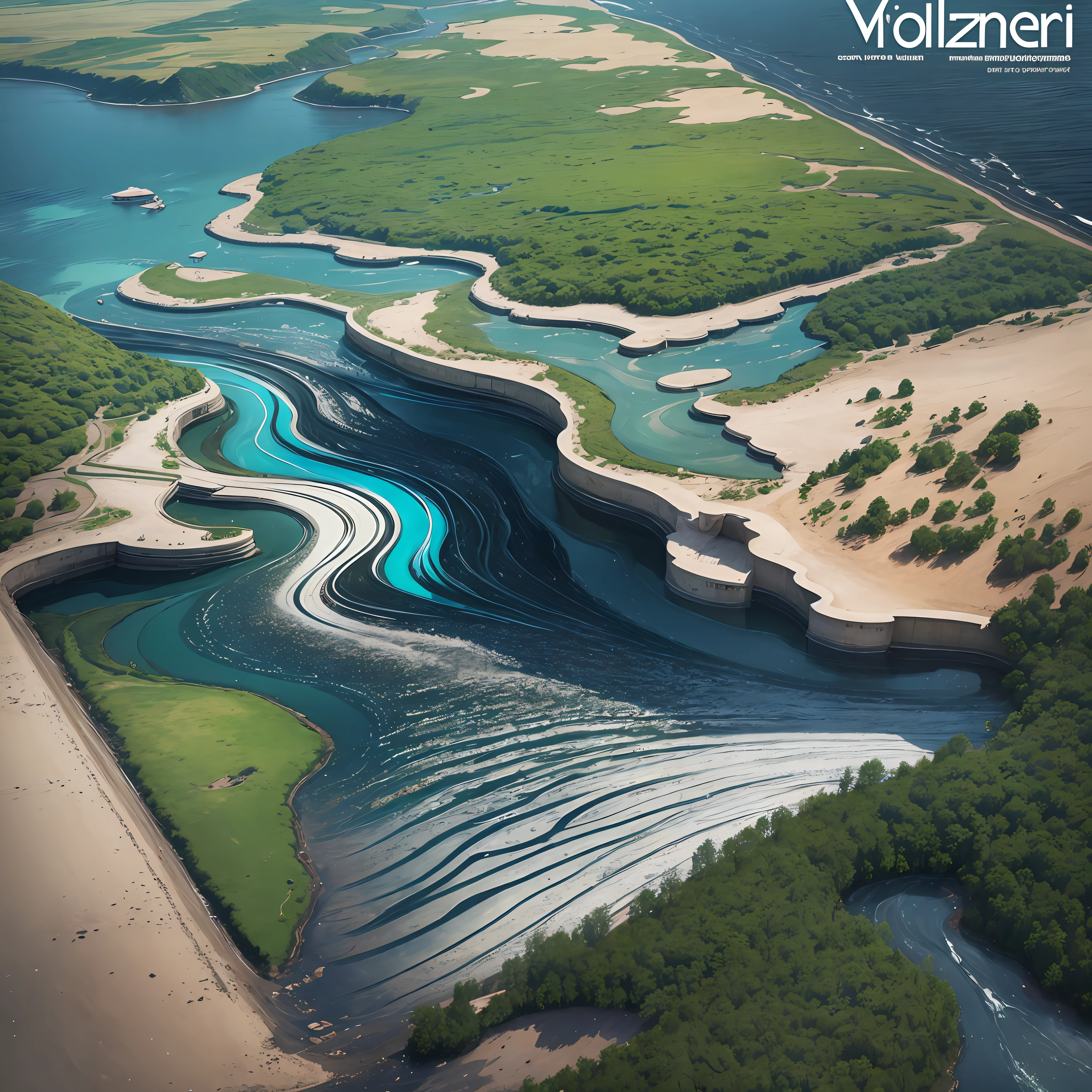 Impressive magazine cover using rivers and water. --auto --s2