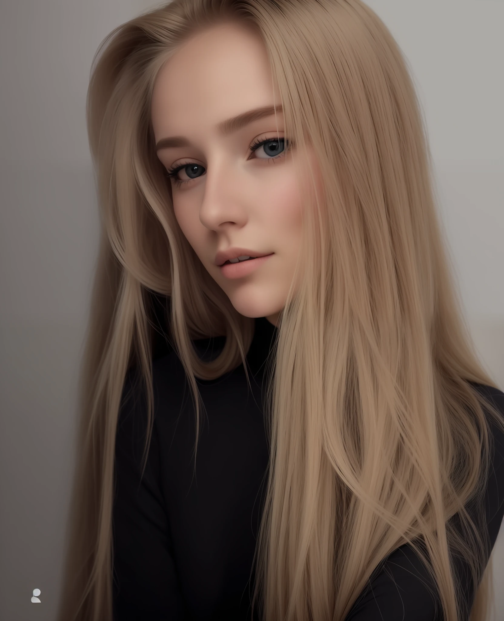 blond woman with long hair and black turtle neck top posing for a picture, beautiful blonde girl, soft portrait shot 8 k, a girl with blonde hair, blonde girl, photo of a beautiful woman, high quality portrait, beautiful girl model, beautiful model girl, beautiful blonde hair, beautiful young girl, beautiful portrait photo, sleek blond hair, long blonde hair and large eyes