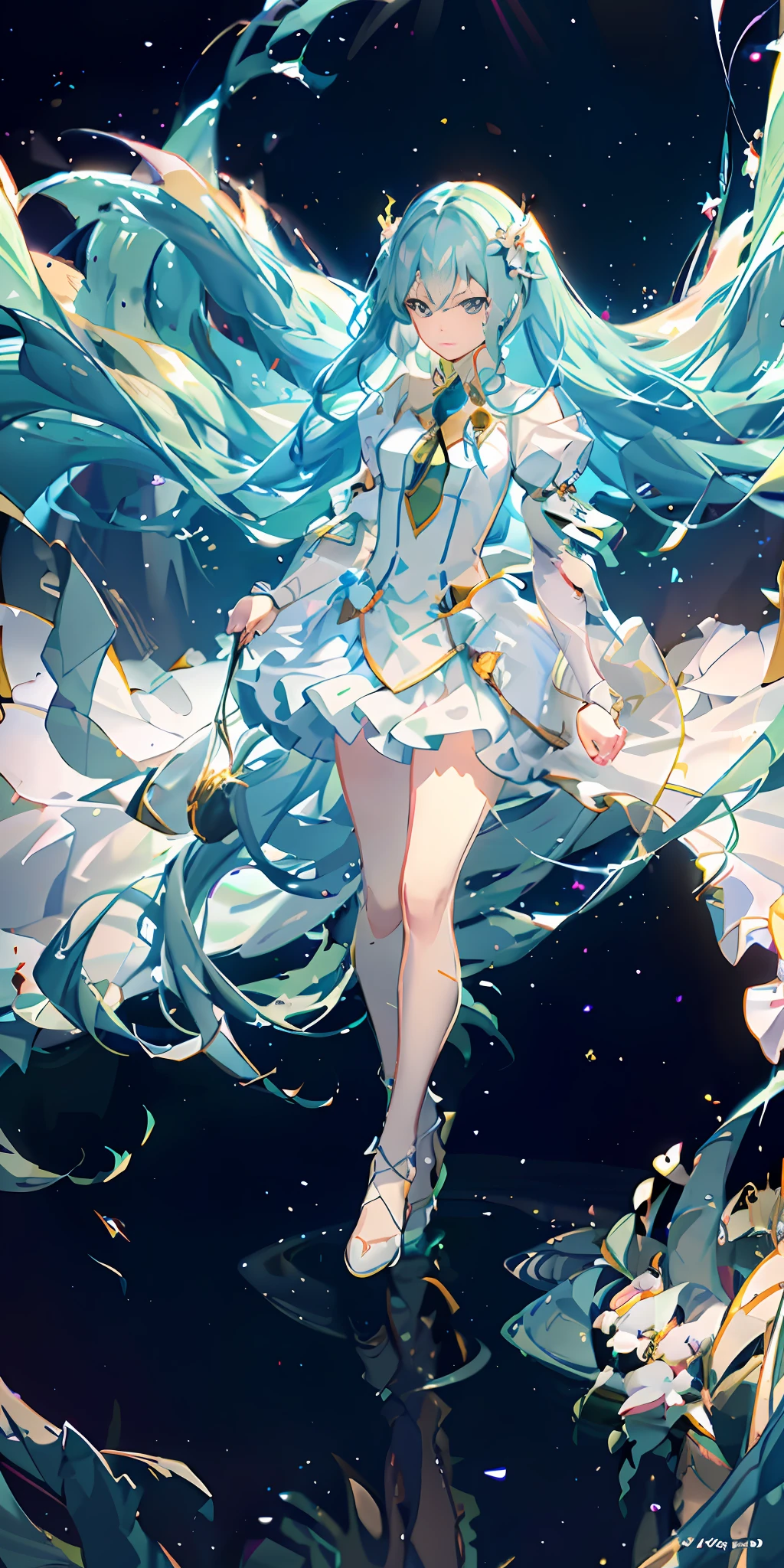 top quality, full body, high quality texture, fine grain, realistic facial expression, detailed skin, anime, girl, sexy, mixed, model, illustration, portrait, semi-real, princess, dress, white dress, fair skin, wind flower, meadow, water lake, sun, light, (small), gray hair, naked