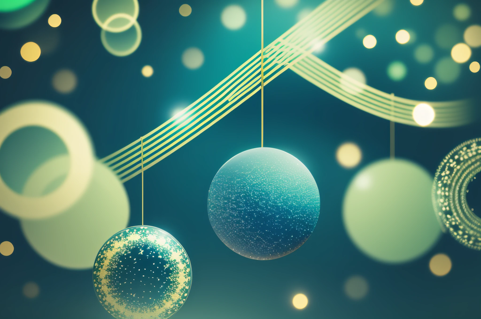 Abstract blue and green bokeh background - Christmas or spring concept - Blurred bokeh circles --auto --s2