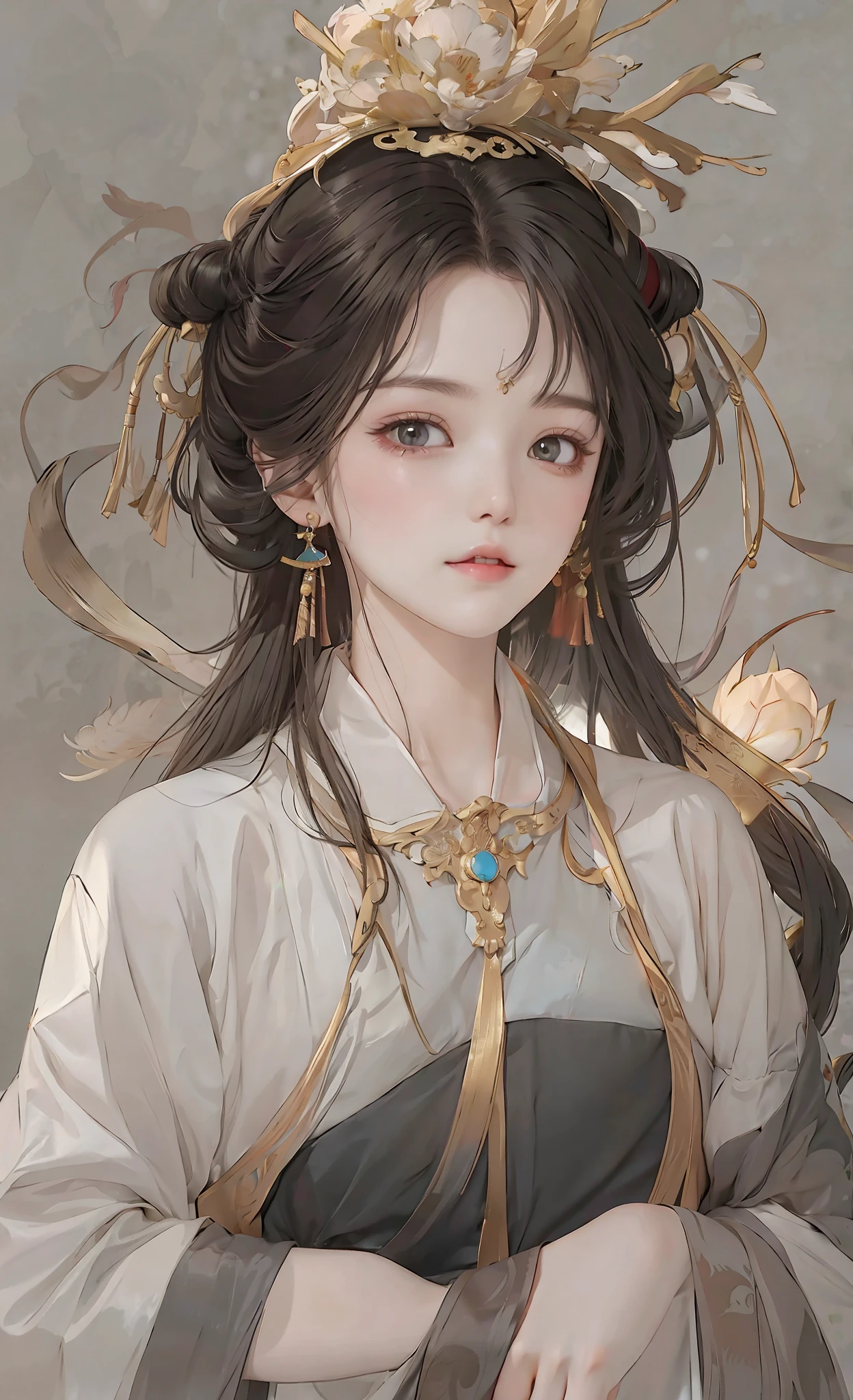 A Girl, Ancient Chinese Costume, White Dress, Suspender, Smile, Red Belly Pocket Underwear (Medium Tits, Non-Sagging Tits, Round Tits: 1.8), Masterpiece, Super Detail, Full Body, Sunlight, Clear Face, Clean White Background, Masterpiece, Super Detail, Epic Composition, Ultra HD, High Quality, Extremely Detailed, Official Art, Uniform 8k Wallpaper, Super Detail, 32k