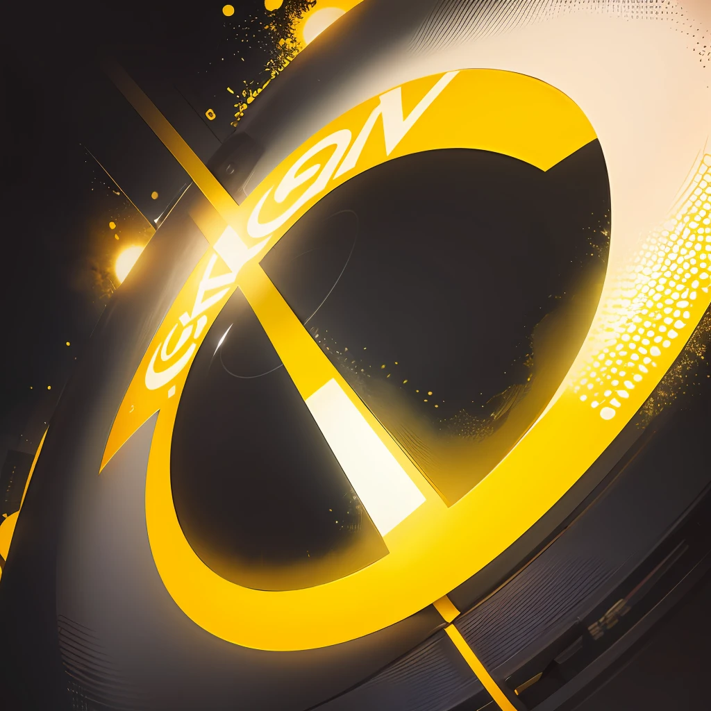 a close up of a yellow circle with a black background and a white and black logo, trecking, logo, logo, thrilling, tn, by Altichiero, by Fernando Gerassi, logo has”, thiago lehmann, not cropped, tripod, logotype, by Nándor Katona, trendind everywhere, go pro, trilliant --auto --s2