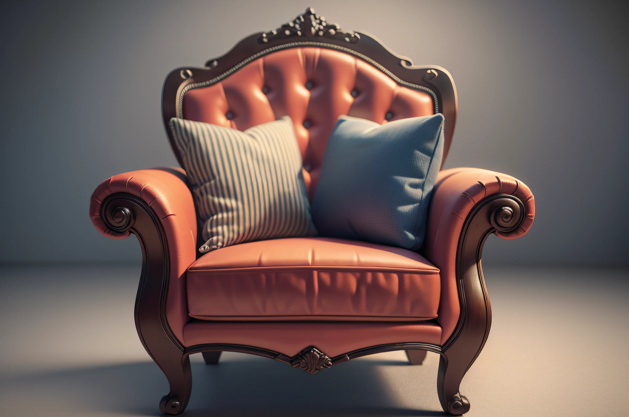 Armchair set isolated on transparent background. 3D render. --auto --s2