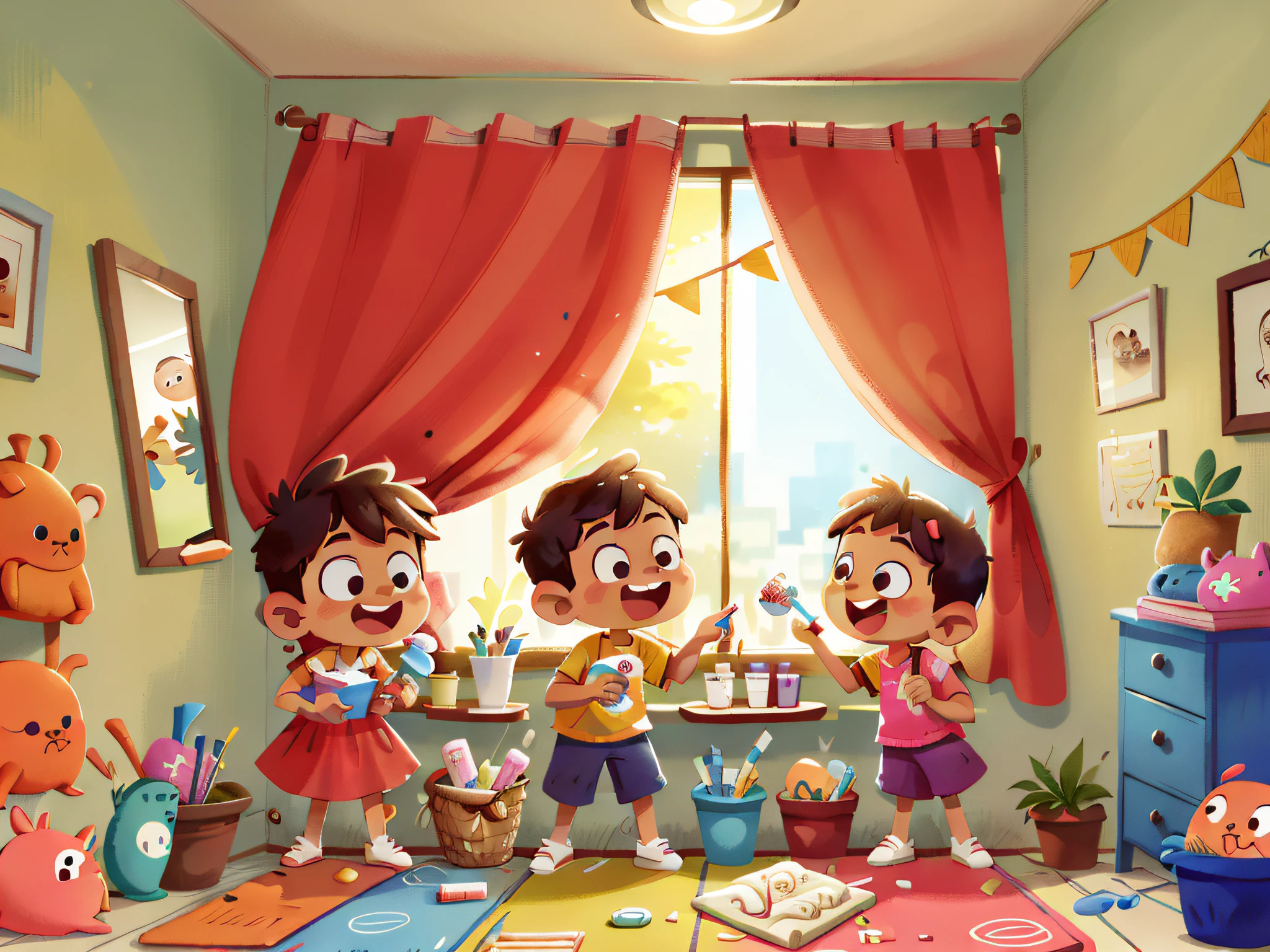 Every morning, the "Pillipillias" woke up very early and, with a smile on their faces, headed to the bathroom to brush their teeth. They knew that oral hygiene was important to have strong, healthy teeth.