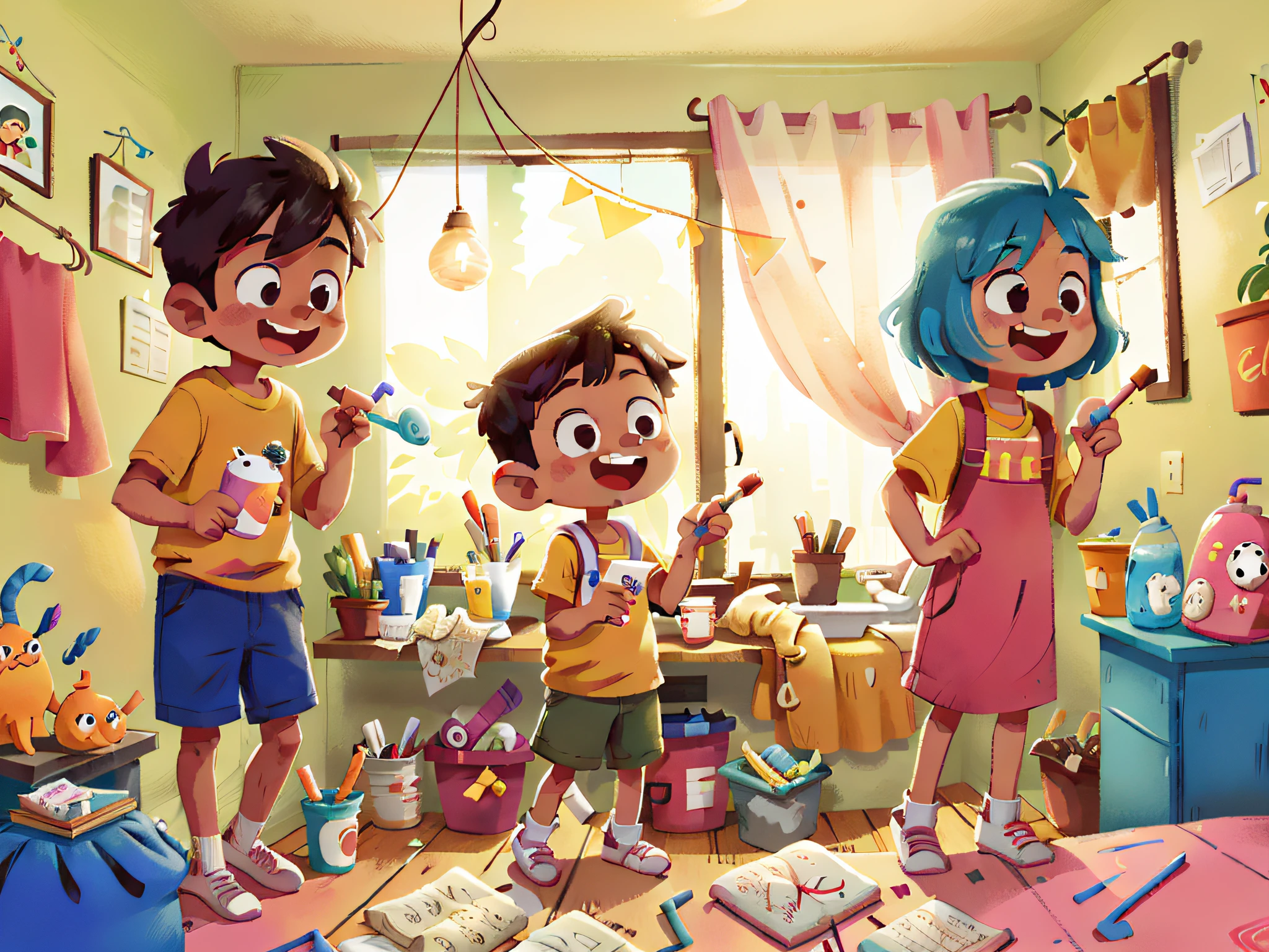 Every morning, the "Pillipillias" woke up very early and, with a smile on their faces, headed to the bathroom to brush their teeth. They knew that oral hygiene was important to have strong, healthy teeth.