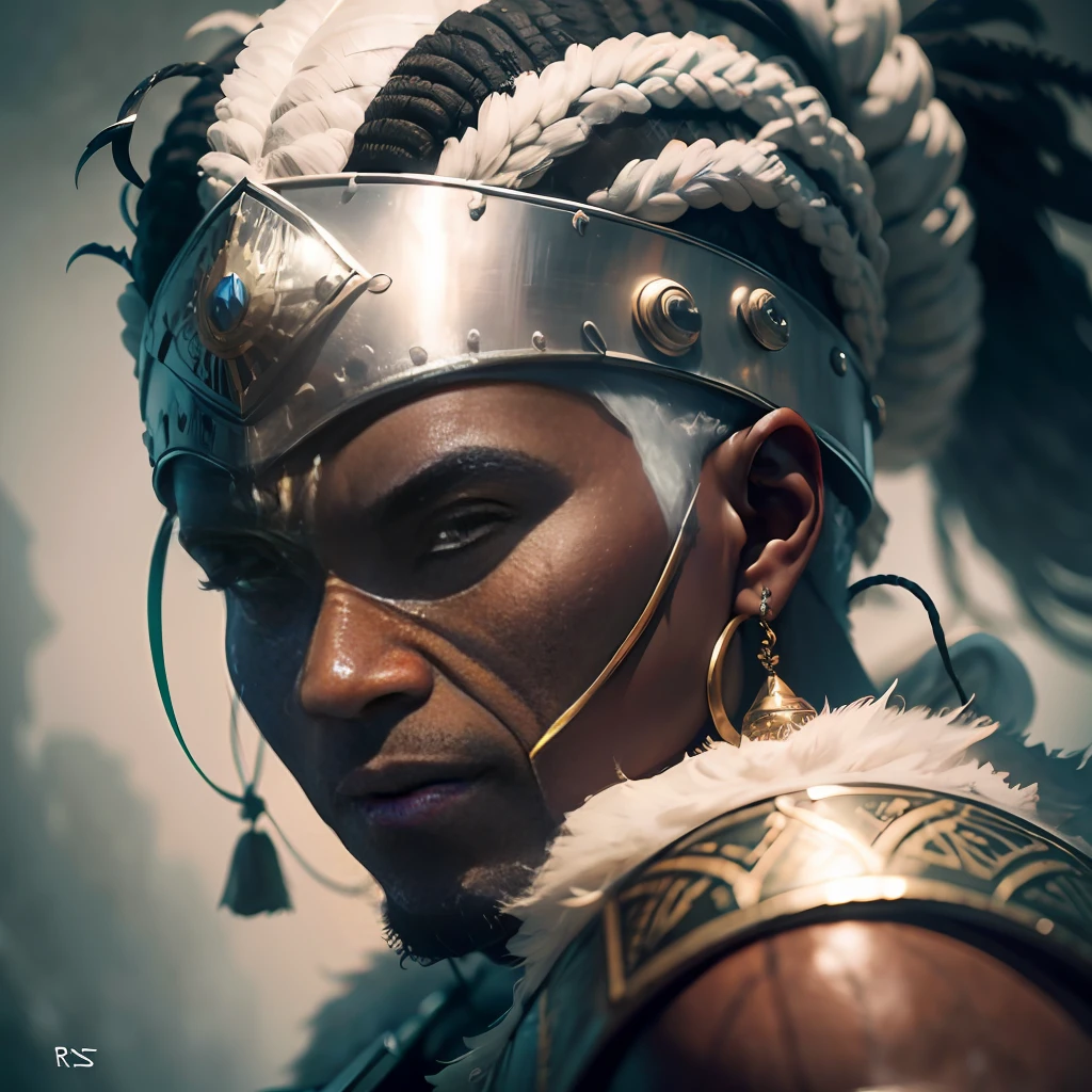 a yoruba warrior preparing for battle, realistic raytraicing, dramatic, dramatic lighting, high contrast, highest definition, hyperrealism, hyperrealistic, photorealistic, high resolution, 8k --auto --s2
