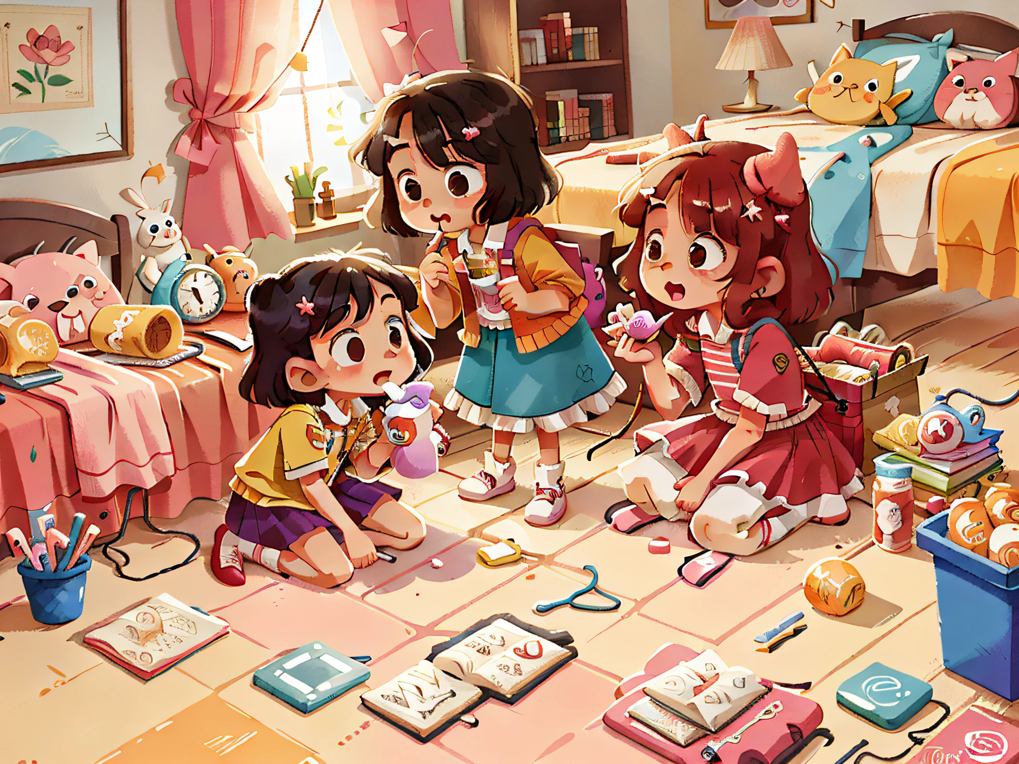 After brushing their teeth, the girls would go to the bedroom and pack up their toys. They believed that taking care of their things was a way to show gratitude for the gifts they had.