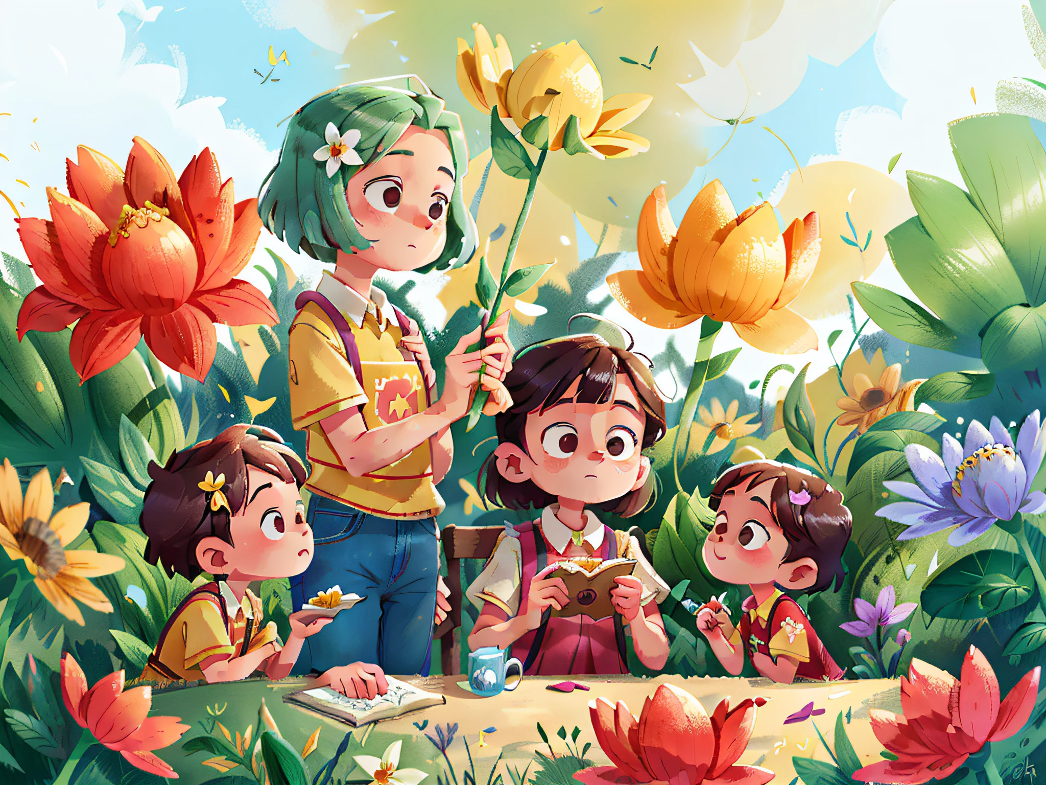 On a sunny afternoon, the "Pillipillias" went to visit their elderly neighbor. They brought flowers from the family garden and spent time talking to the lady. The twins learned that doing good and being considerate of others was something very valuable.