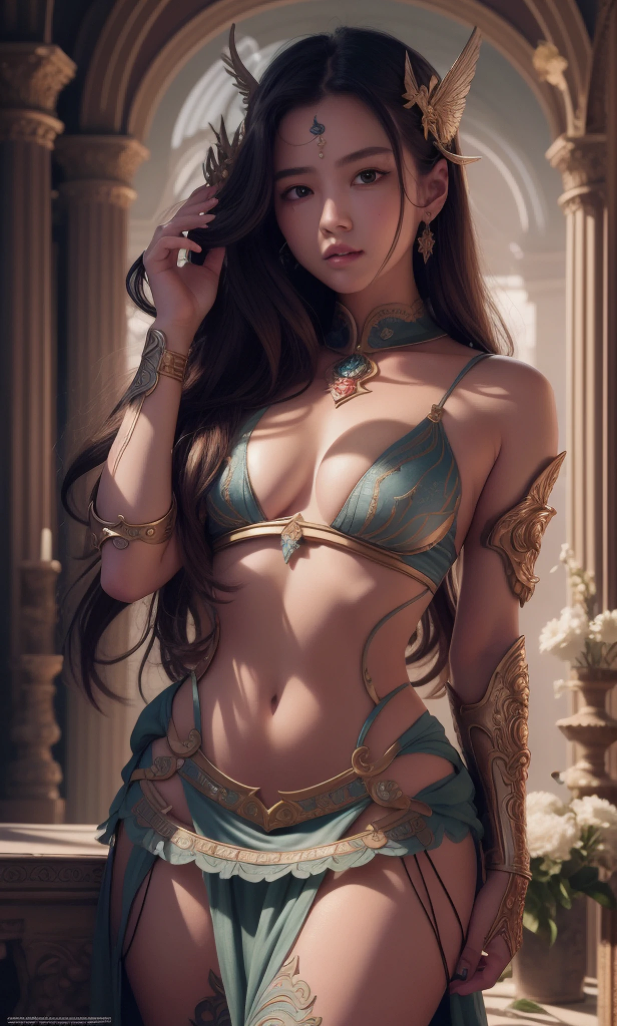 8k, best quality, masterpiece, illustration, an extremely delicate and beautiful, extremely detailed, CG, unit, wallpaper, fine detail, official art, unity 8k wallpaper, incredibly absurd, quan, ban, cursed_left_arm, winged helmet, red cover, malenia_blade --auto --s2