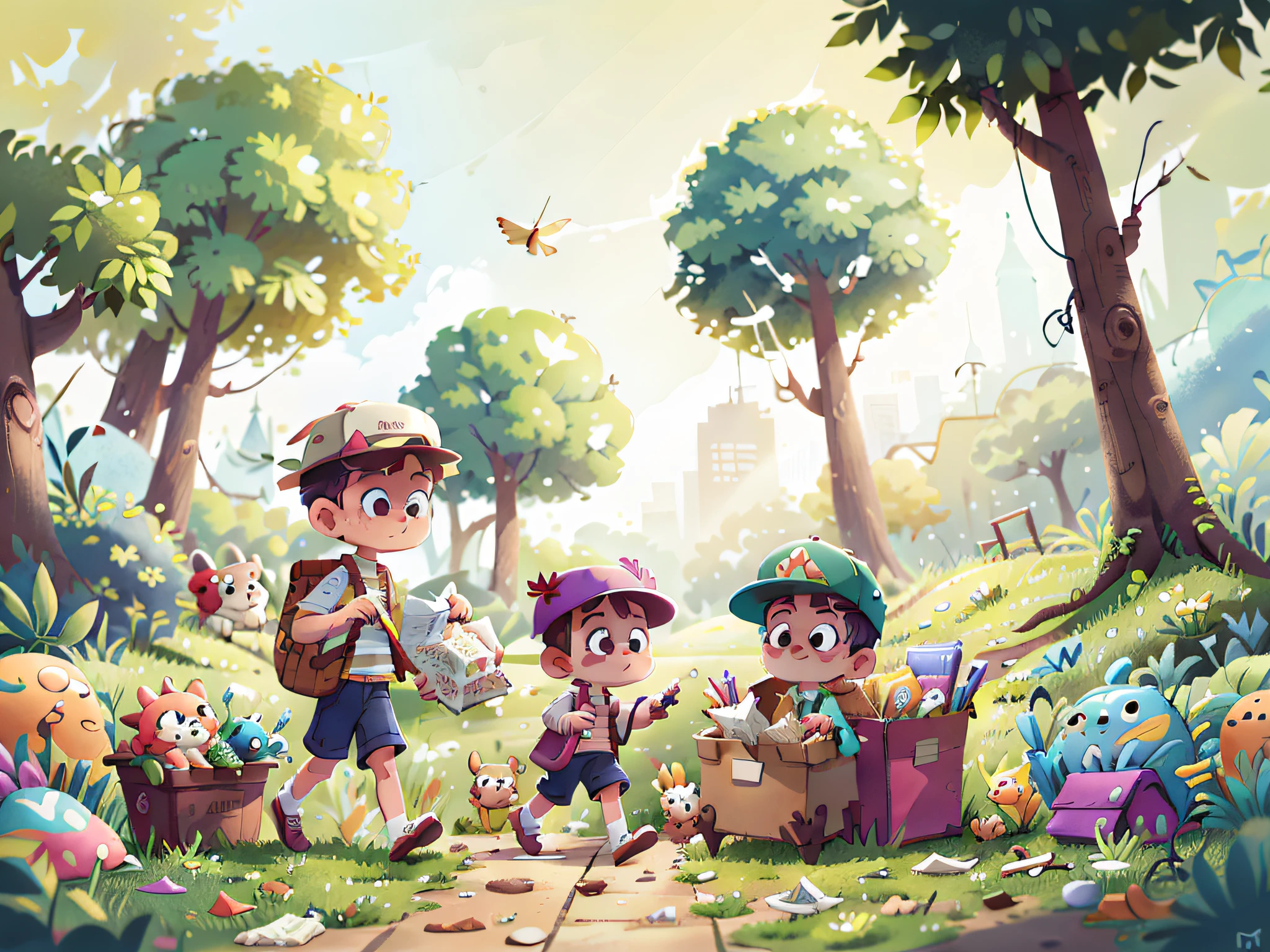 During a walk in the park, the "Pillipillias" found a lost toy box. They took the box to the information station, hoping the owner could find it. The twins understood that being honest was the right thing to do.
