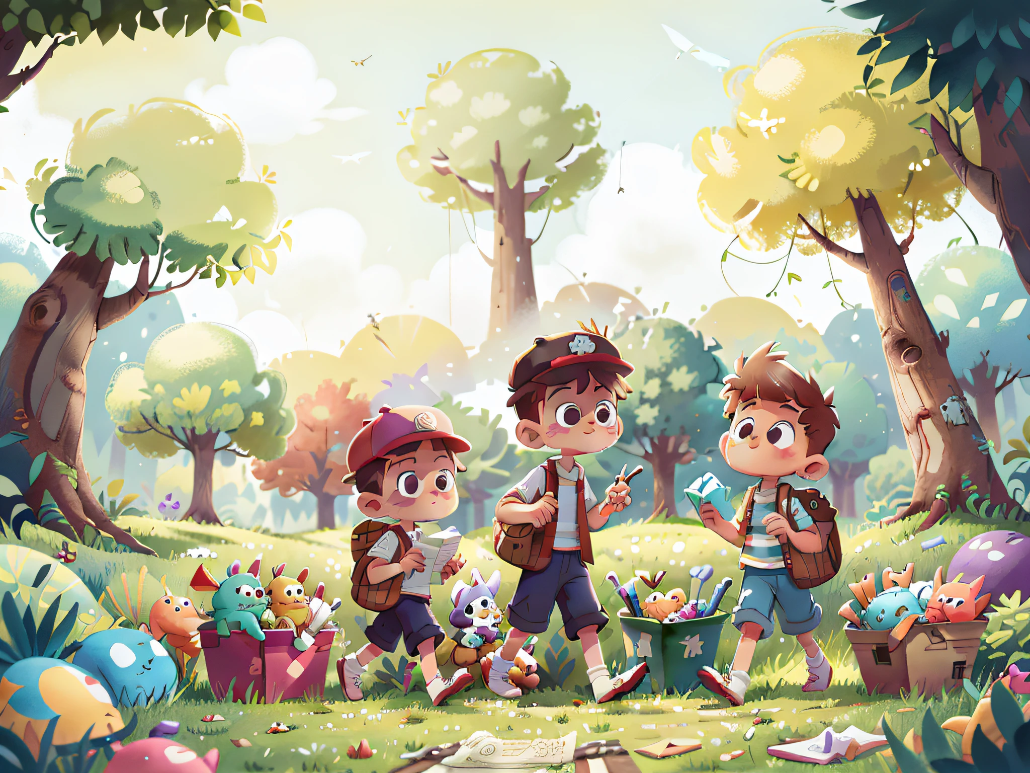 During a walk in the park, the "Pillipillias" found a lost toy box. They took the box to the information station, hoping the owner could find it. The twins understood that being honest was the right thing to do.