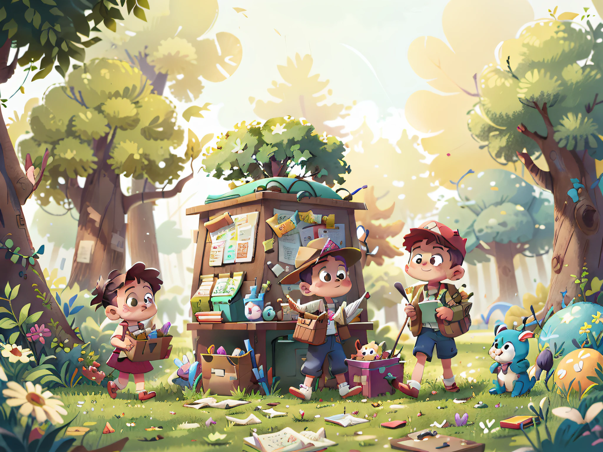 During a walk in the park, the "Pillipillias" found a lost toy box. They took the box to the information station, hoping the owner could find it. The twins understood that being honest was the right thing to do.