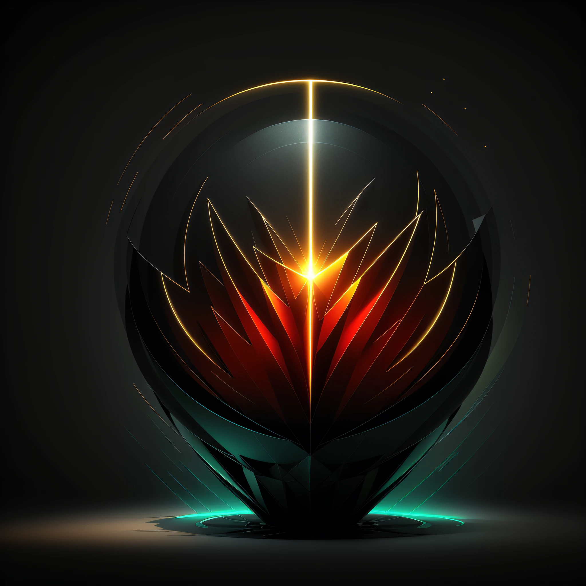 (absolute mastery), better quality, ultra-detonated screen in 8k, magnificent, opening the box, abstract logos in gray, hidden amid the reflections of light, in a cozy and mysterious atmosphere.