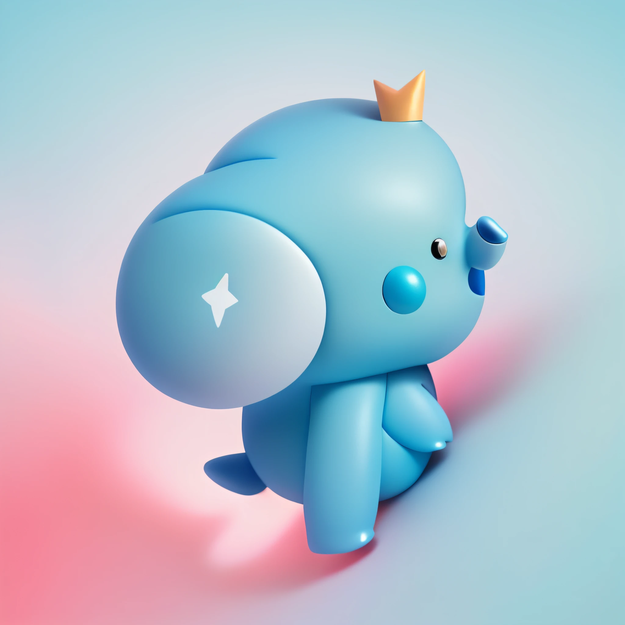 Blind box toy style, blend rendering, Cancer, short-nosed elephant, cute, blue body --auto --s2