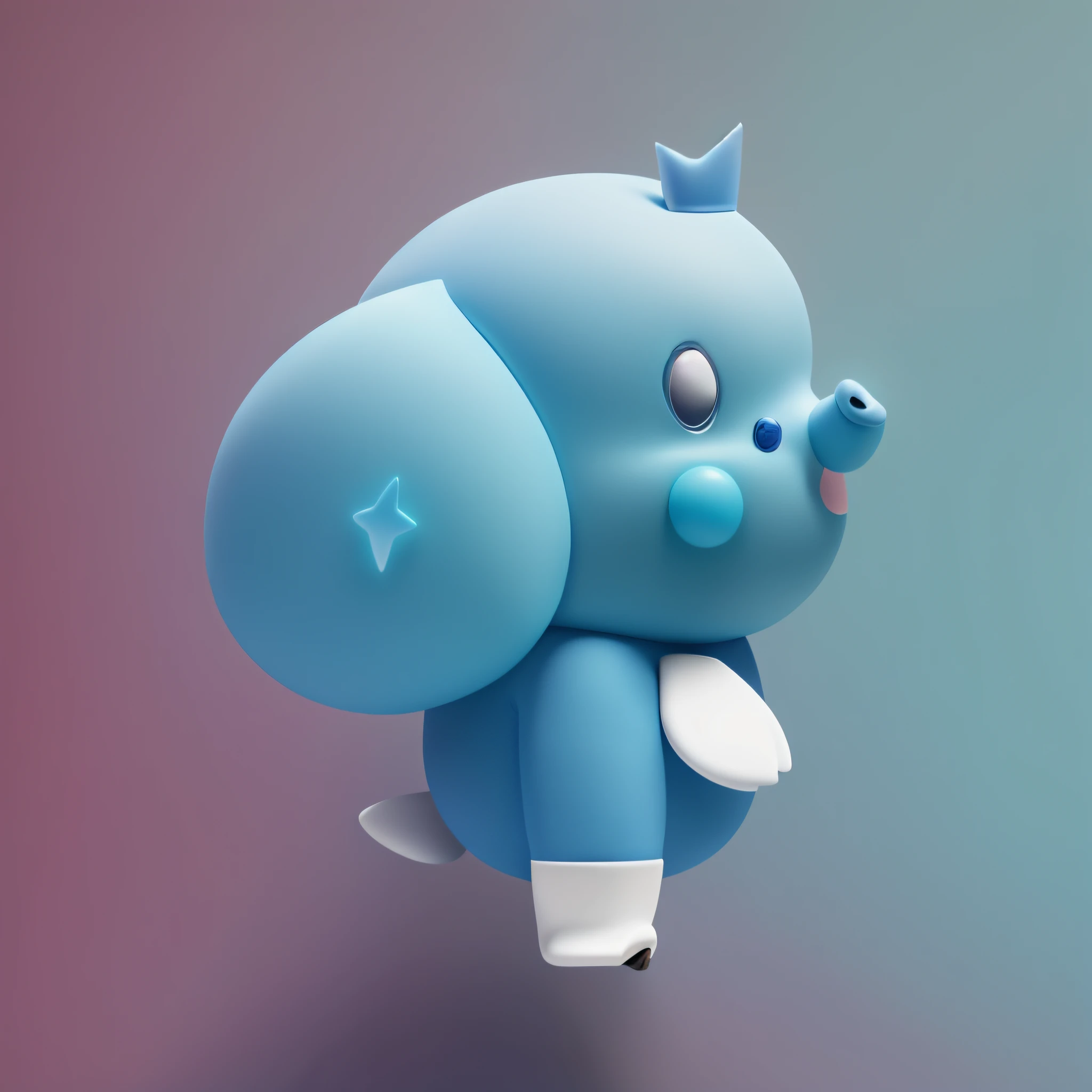 Blind box toy style, blend rendering, Cancer, short-nosed elephant, cute, blue body --auto --s2