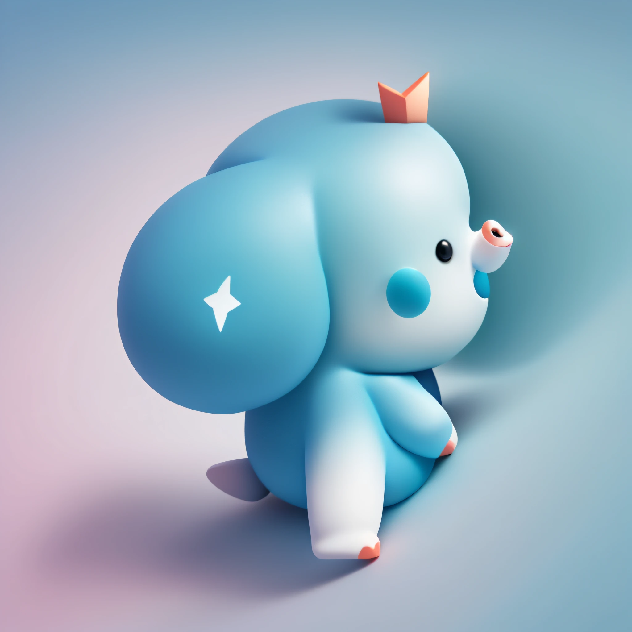 Blind box toy style, blend rendering, Cancer, short-nosed elephant, cute, blue body --auto --s2