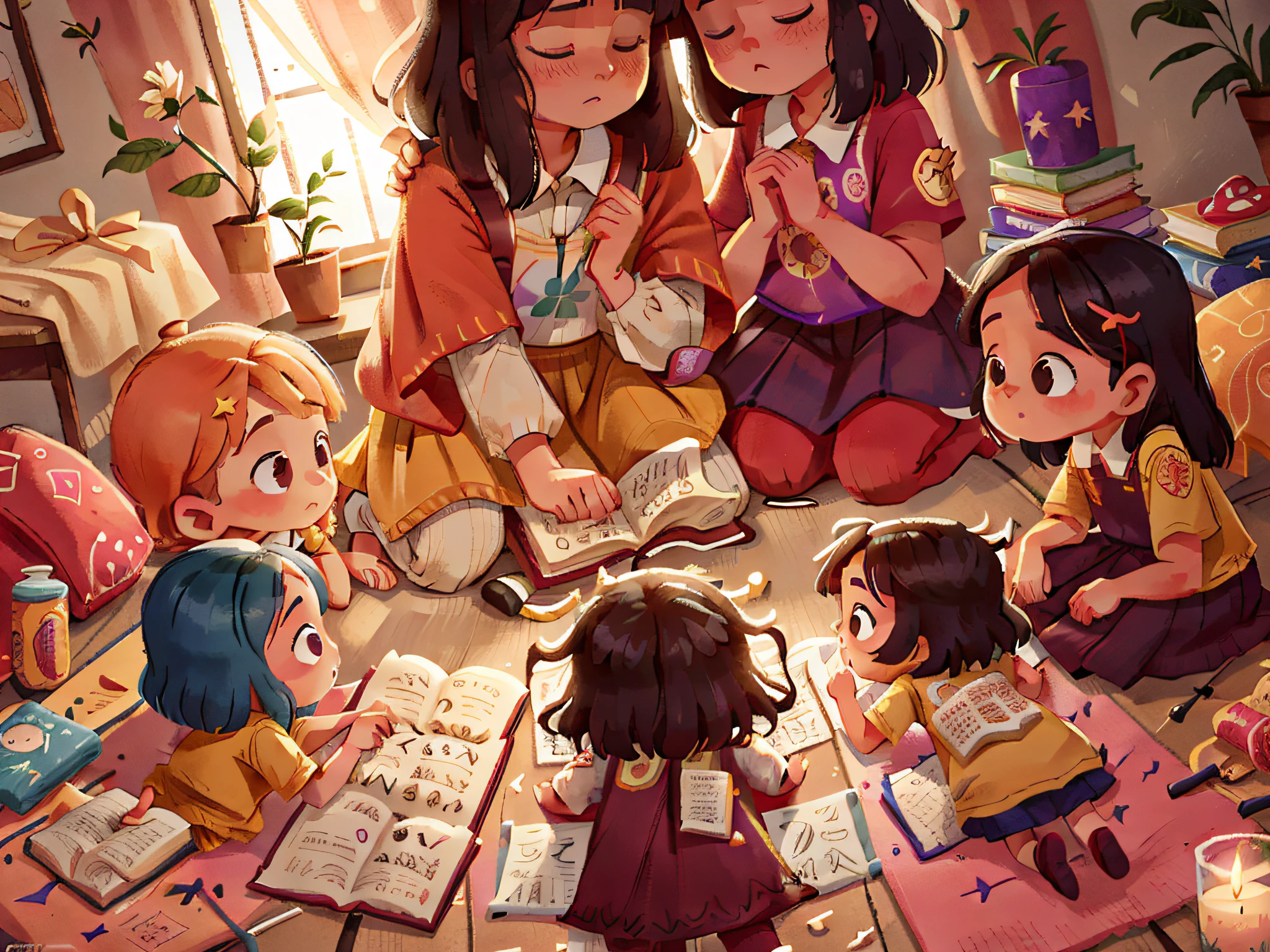 On a special night, the "Pillipillias" gathered as a family to pray before bed. They thanked God for all the blessings of the day and asked for protection for their loved ones. The girls knew that faith and prayer were important in their lives.