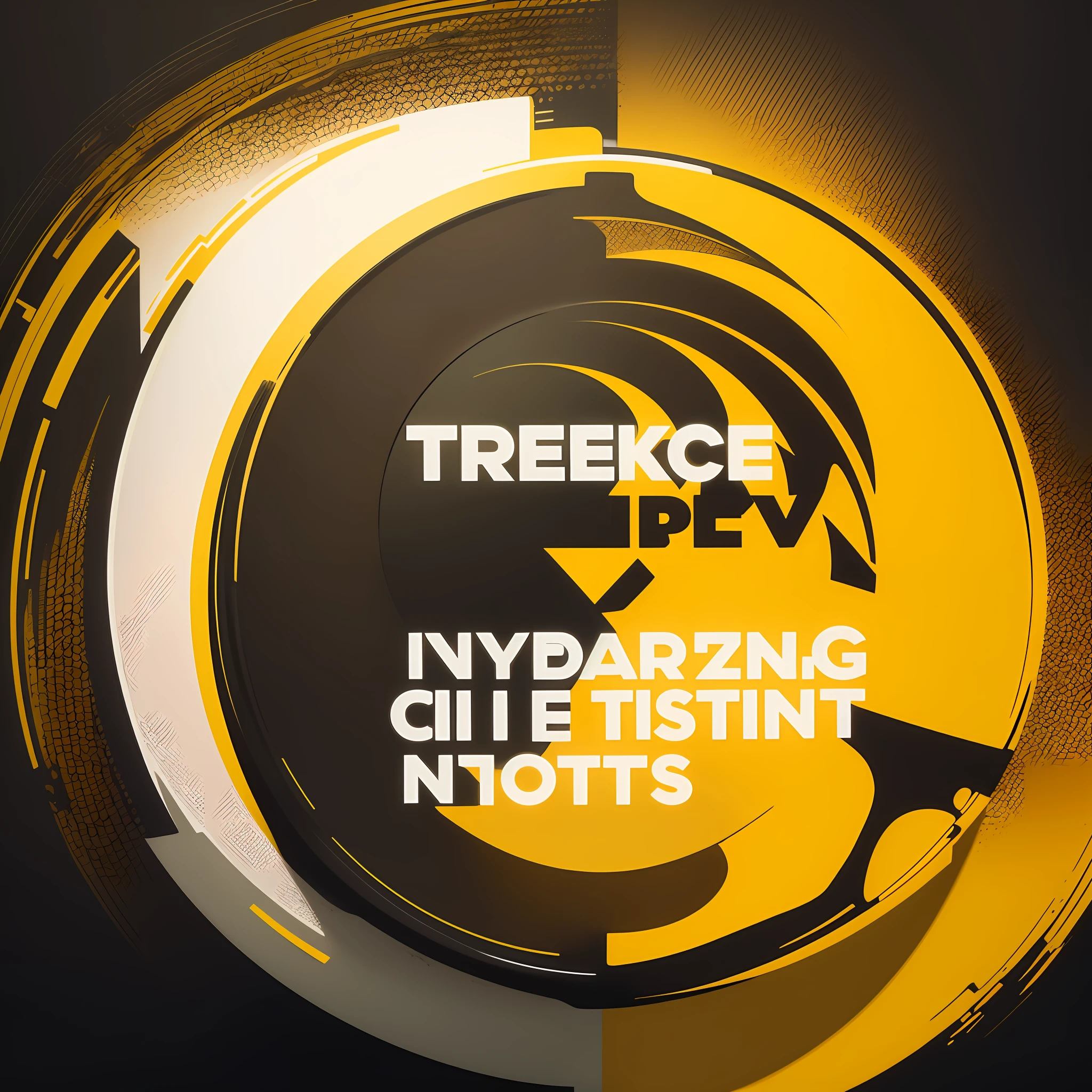 In the image, we see a close-up of a vibrant yellow circle on a black background. The yellow circle is the main highlight, catching the eye with its vibrant and bright color. It is a central and impactful element in the visual composition. Inside the yellow circle, there is a black and white logo. The logo consists of stylized letters that form the word "Trecking" or "Thrilling" in a modern and elegant font. The lyrics can have an audacious and bold appearance, conveying energy and enthusiasm. The combination of the yellow circle, the black background and the black and white logo creates a striking contrast and a sophisticated aesthetic. The image conveys a sense of adventure and excitement, suggesting a brand or company related to exciting and stimulating activities such as extreme sports, outdoor adventures or adventure tourism. The style of the logo and the visual composition of the image reflect a modern and dynamic approach, designed to grab the audience's attention and convey a sense of excitement. It's a powerful visual representation that can pique viewers' interest and curiosity. --auto --s2