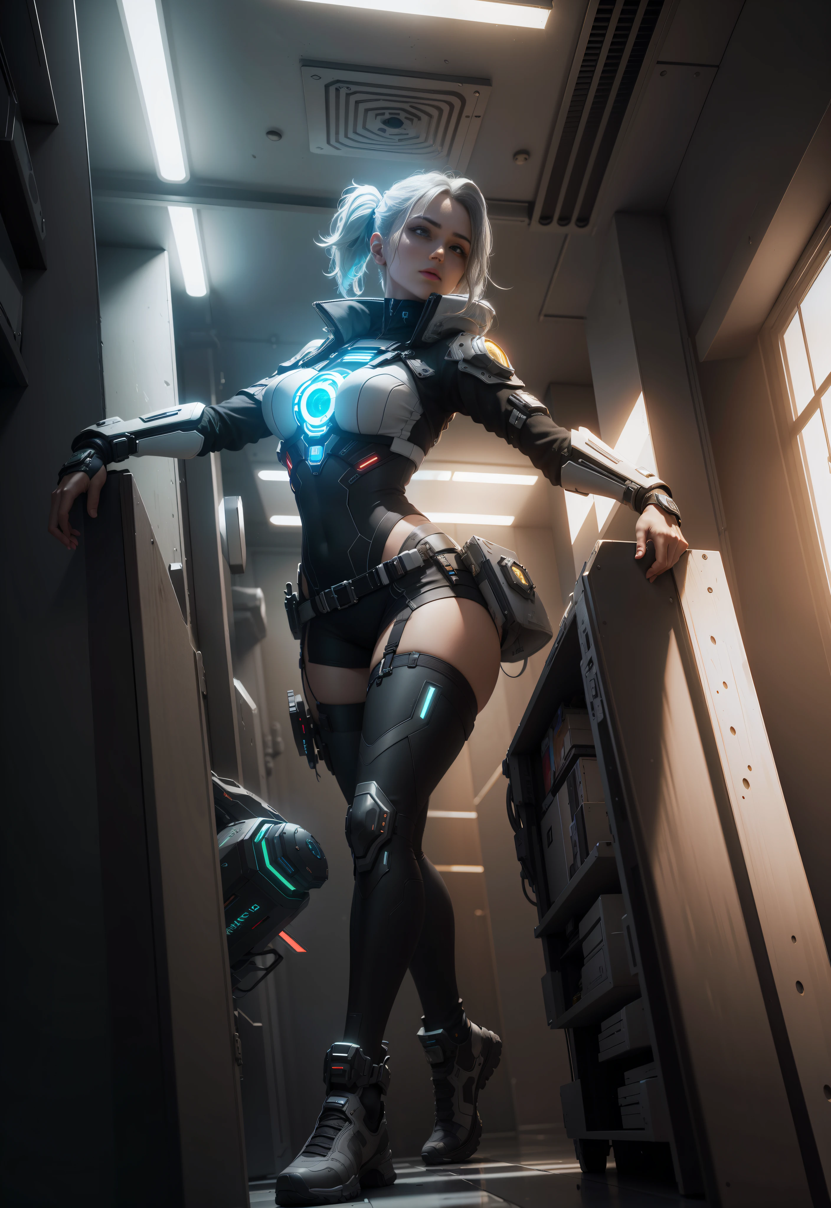 ((Best quality)), ((masterpiece)), (detailed:1.4), 3D, an image of a beautiful cyberpunk female,HDR (High Dynamic Range),Ray Tracing,NVIDIA RTX,Super-Resolution,Unreal 5,Subsurface scattering,PBR Texturing,Post-processing,Anisotropic Filtering,Depth-of-field,Maximum clarity and sharpness,Multi-layered textures,Albedo and Specular maps,Surface shading,Accurate simulation of light-material interaction,Perfect proportions,Octane Render,Two-tone lighting,Wide aperture,Low ISO,White balance,Rule of thirds,8K RAW, --auto --s2