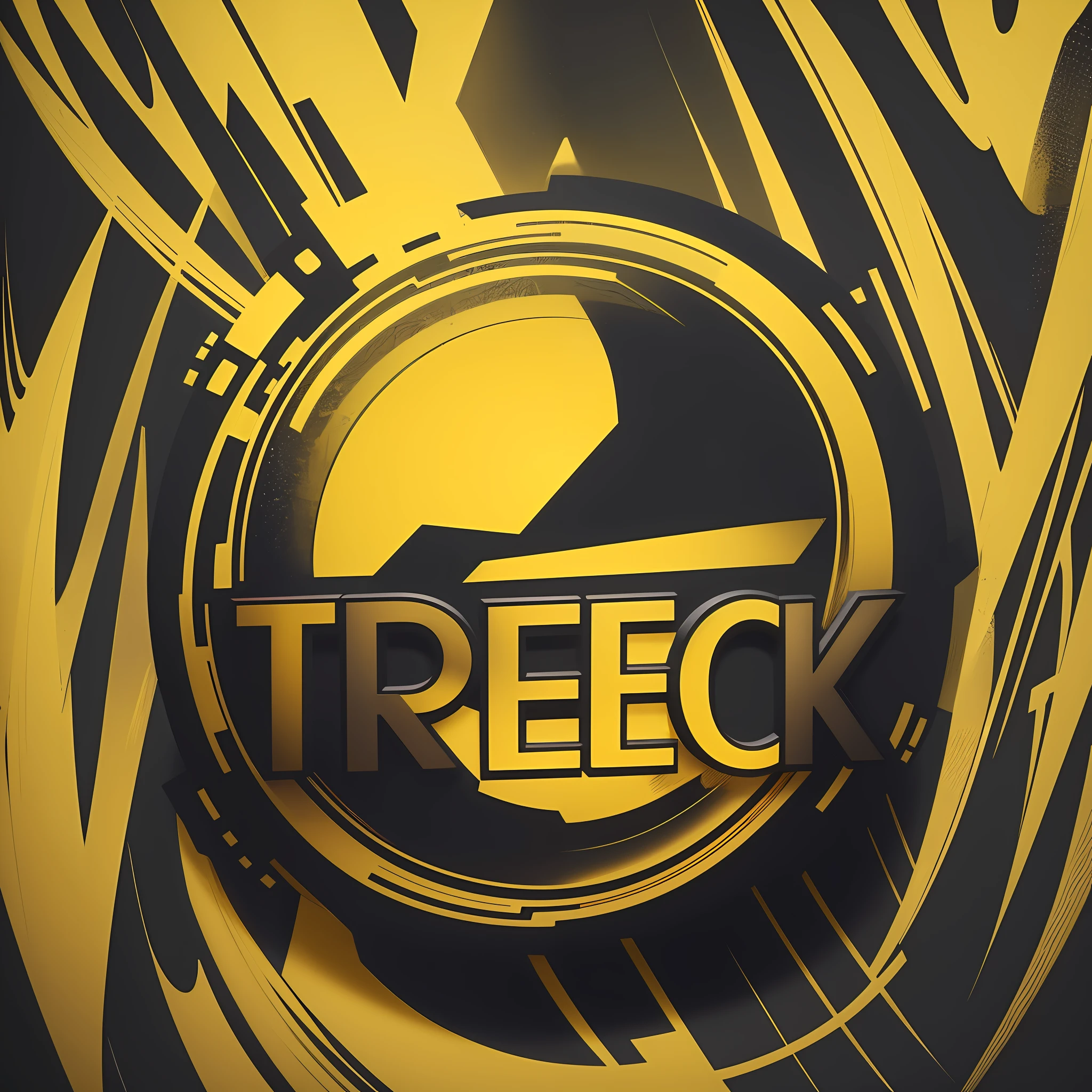 Close-up of a vibrant yellow circle on a black background. The yellow circle is the main highlight, catching the eye with its vibrant and bright color. It is a central and impactful element in the visual composition. Inside the yellow circle, there is a black and white logo. The logo consists of stylized letters that form the word "Trecking" or "Thrilling" in a modern and elegant font. The lyrics can have an audacious and bold appearance, conveying energy and enthusiasm. The combination of the yellow circle, the black background and the black and white logo creates a striking contrast and a sophisticated aesthetic. The image conveys a sense of adventure and excitement, suggesting a brand or company related to exciting and stimulating activities such as extreme sports, outdoor adventures or adventure tourism. The style of the logo and the visual composition of the image reflect a modern and dynamic approach, designed to grab the audience's attention and convey a sense of excitement. It's a powerful visual representation that can pique viewers' interest and curiosity. --auto --s2