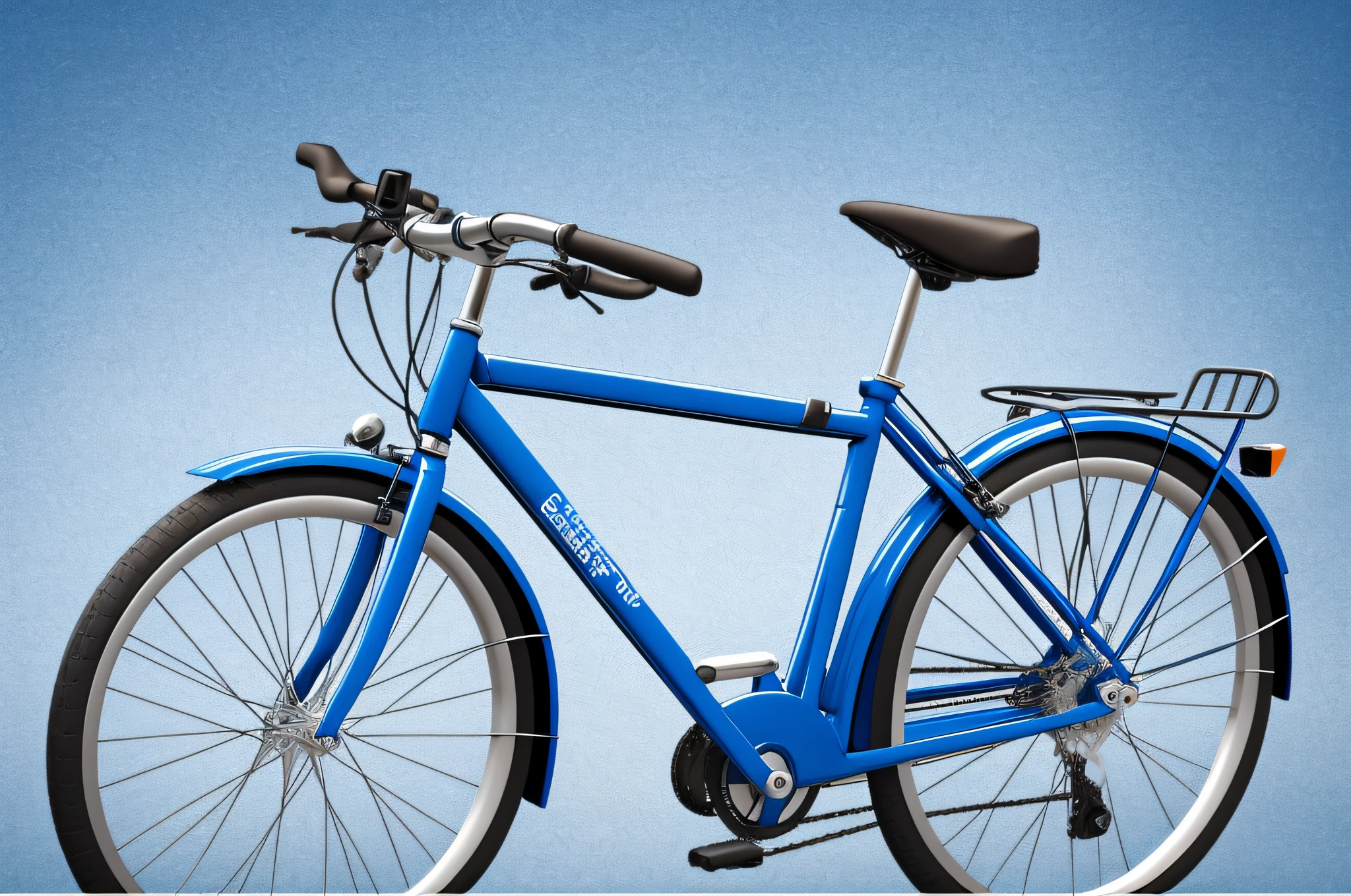 Dutch blue bicycle from different views. Png isolated on transparent background. 3D render. --auto --s2