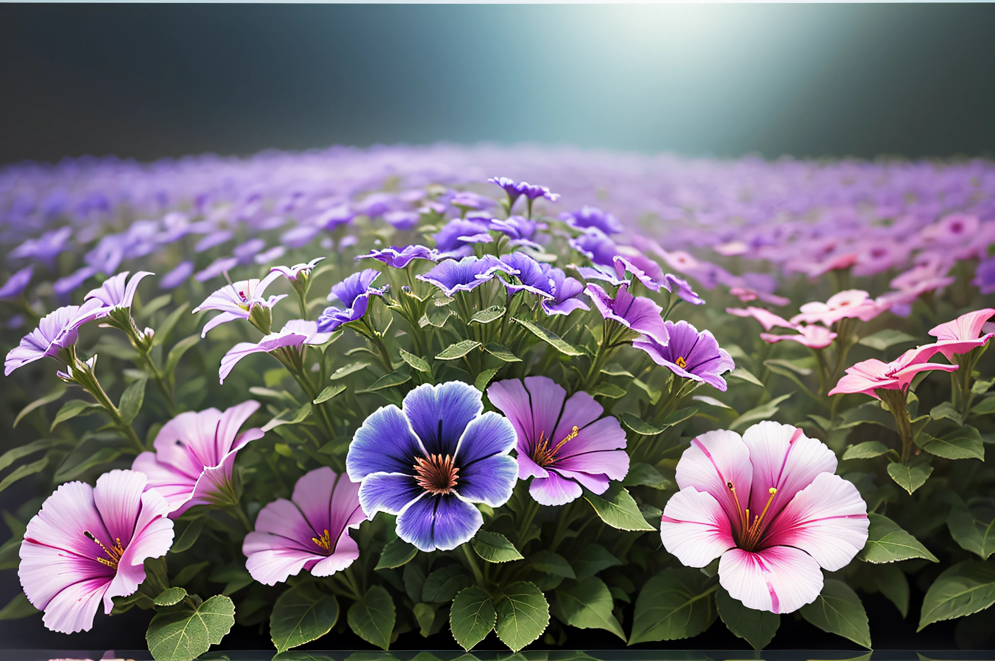 collection of petunia flowers isolated on transparent background --auto --s2