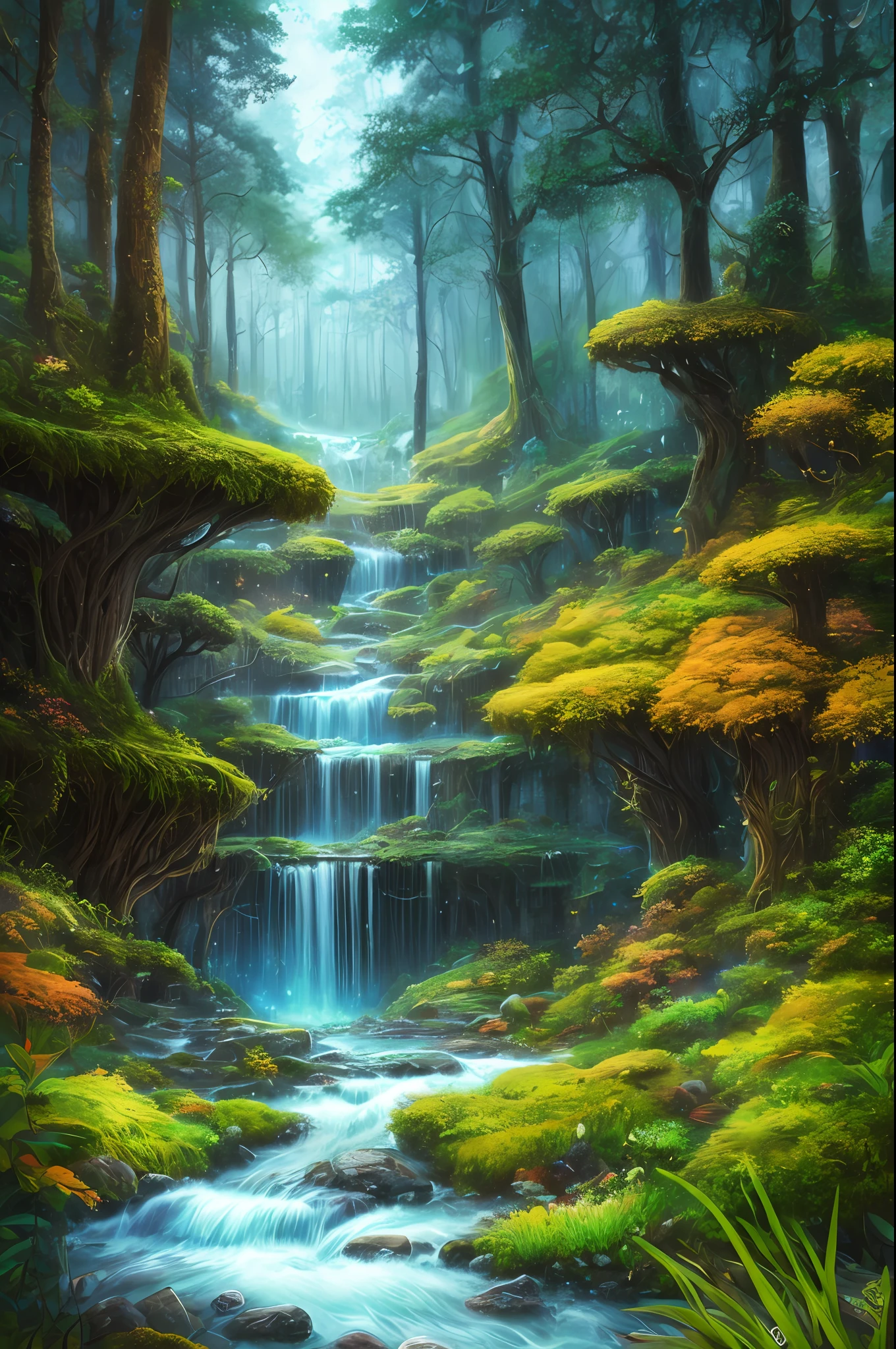 masterpiece, best quality, high quality,extremely detailed CG unity 8k wallpaper, An enchanting and dreamy scene of a fantasy forest, with towering trees, glowing mushrooms, and hidden fairy glens, creating a sense of mystique and enchantment, artstation, digital illustration, intricate, trending, pastel colors, oil paiting, award winning photography, Bokeh, Depth of Field, HDR, bloom, Chromatic Aberration ,Photorealistic,extremely detailed, trending on artstation, trending on CGsociety, Intricate, High Detail, dramatic, art by midjourney