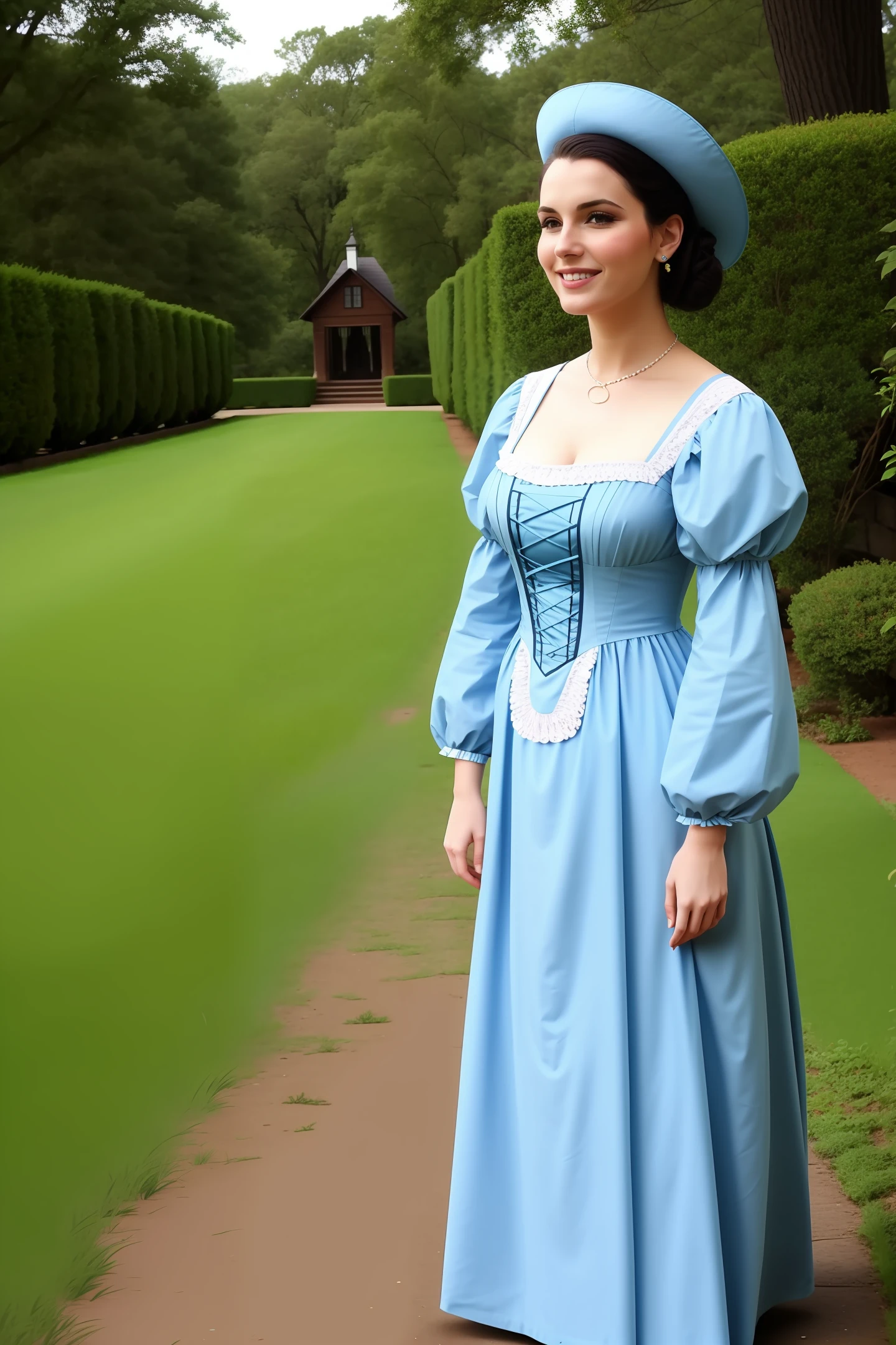 A beautiful woman in period costume