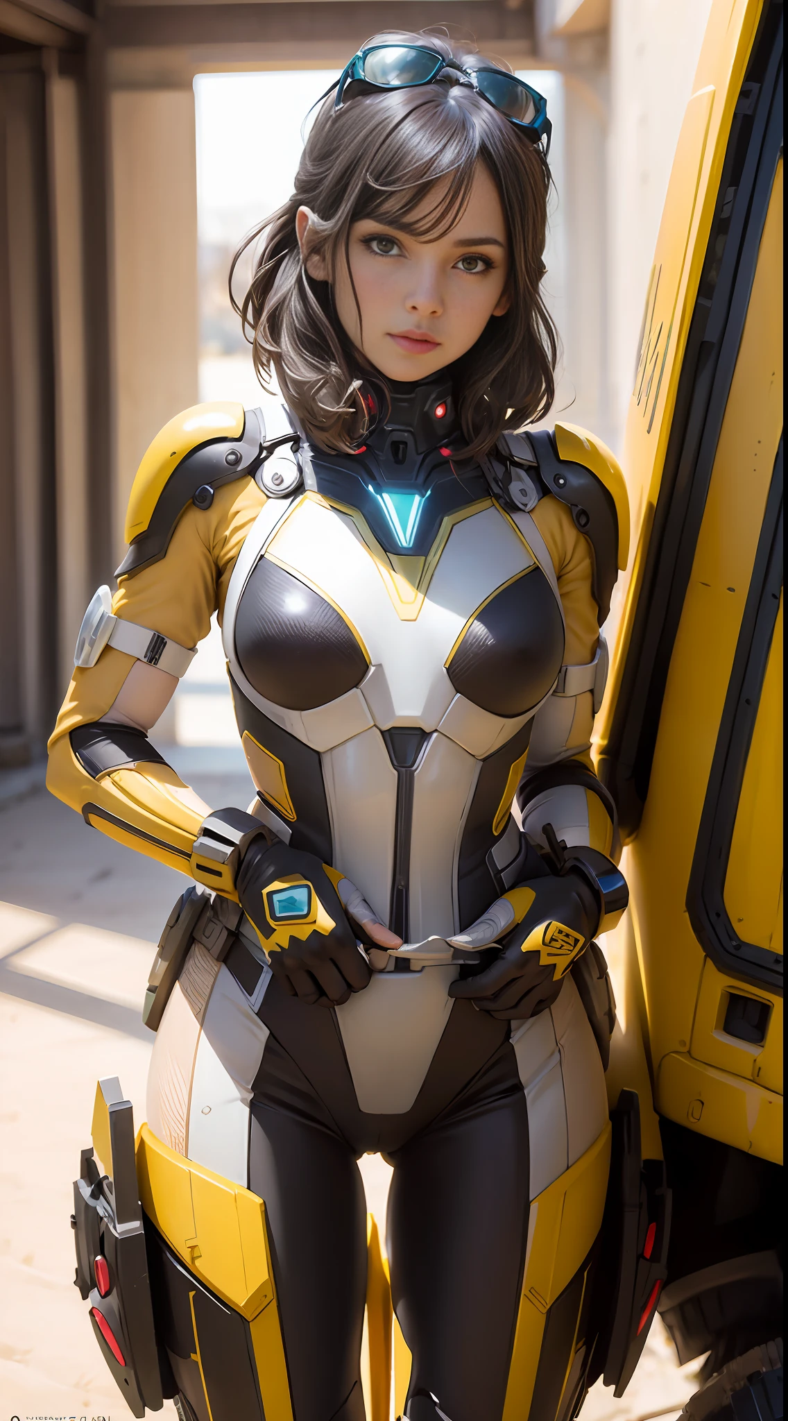Wasp Girl, Desert, (inspired by the Avengers), Tight Gel Coat, Machine Maiden, Safety Rating, (8K, Foto RAW, Fotorrealista: 1, 25), (Muito Brilho Labial, Muitos Cílios, Melhor Qualidade, Ultra Alta Resolução, Profundidade de Campo, Aberração Cromática, Luz Ampla, Cor Natural, distant images (1:2)