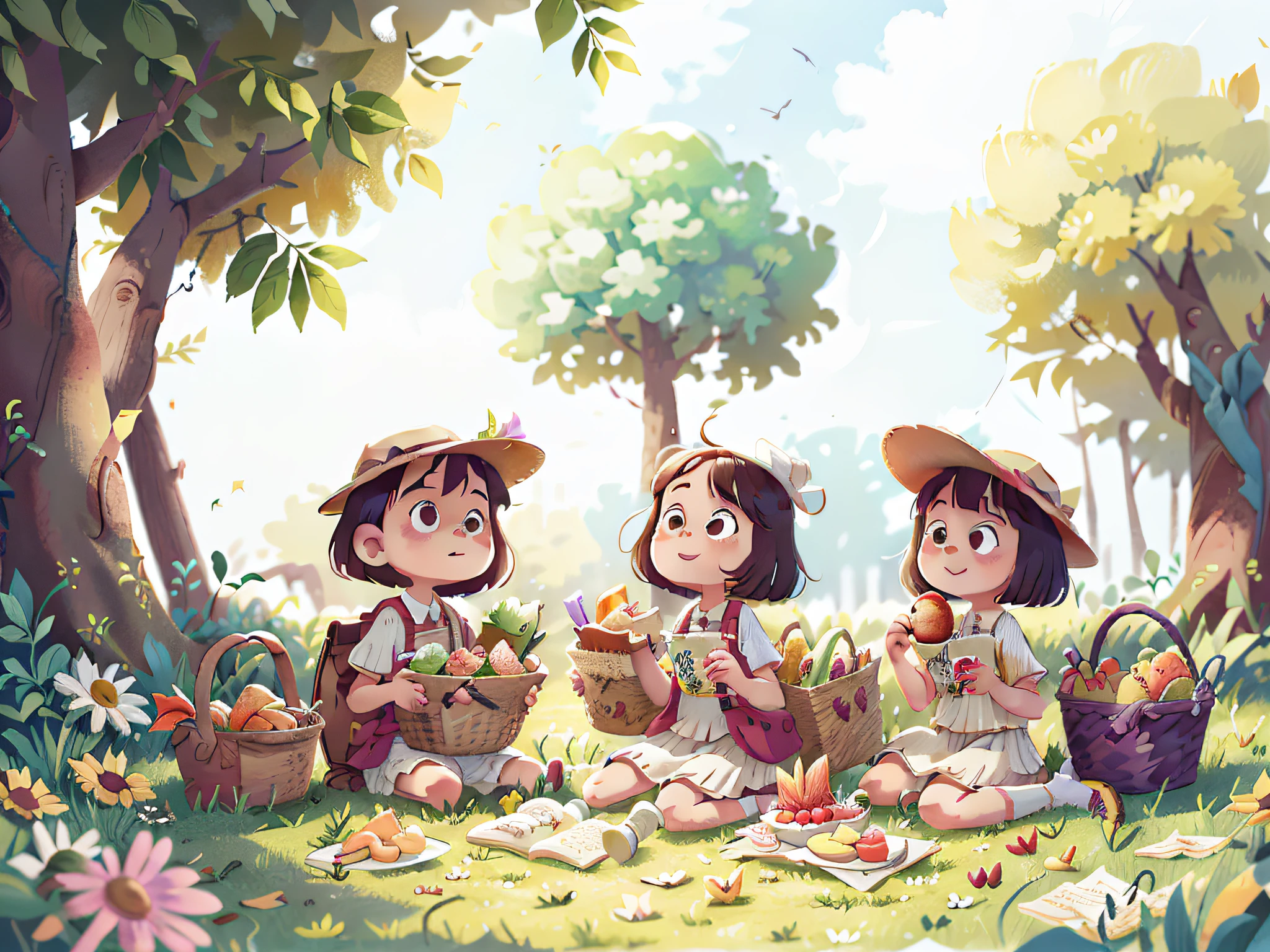 On a sunny afternoon, the "Pillipillias" decided to have a picnic in the park. They brought a basket full of healthy snacks and shared it with their friends. The twins knew that eating well was important for having energy and growing strong.