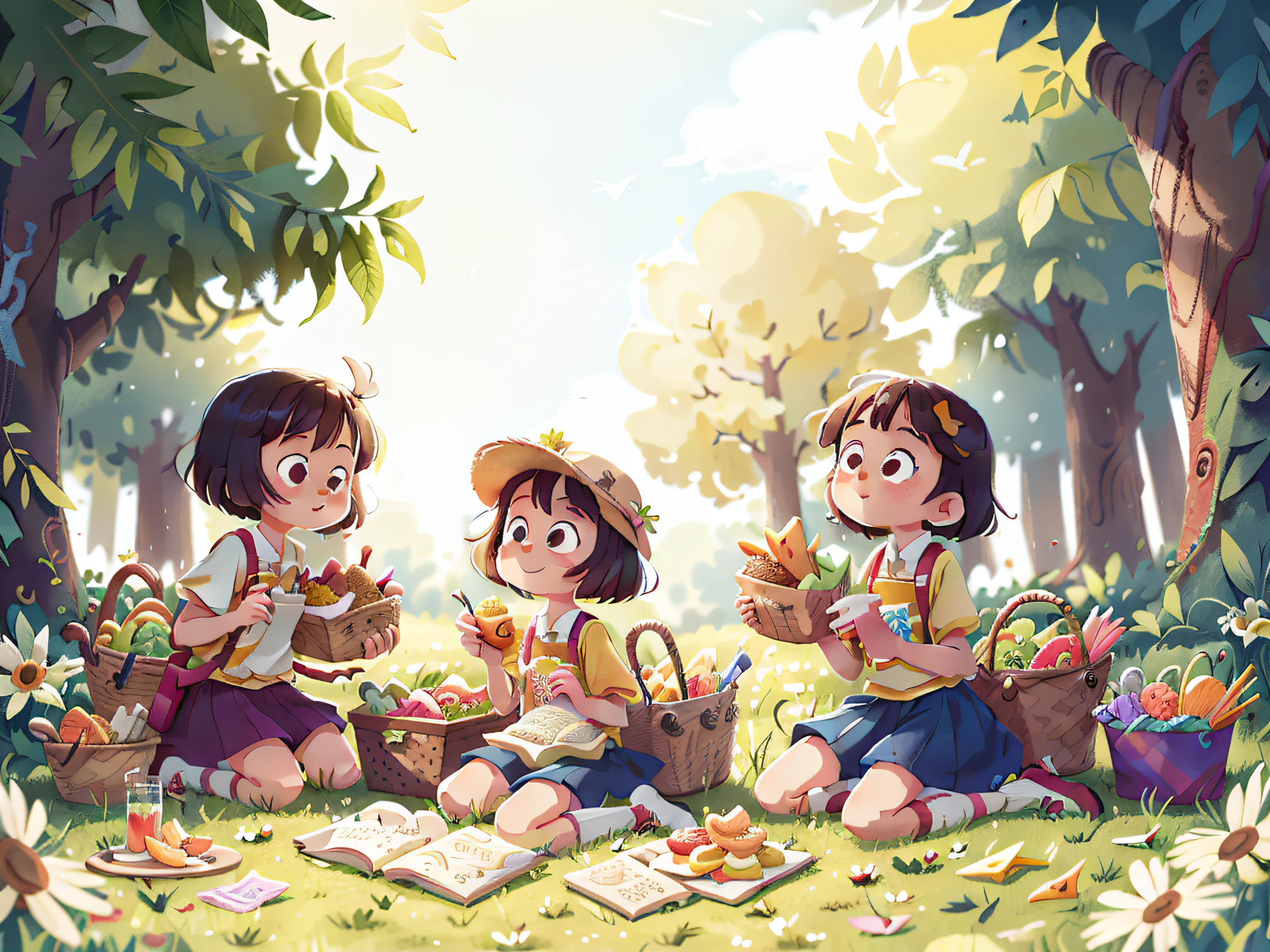 On a sunny afternoon, the "Pillipillias" decided to have a picnic in the park. They brought a basket full of healthy snacks and shared it with their friends. The twins knew that eating well was important for having energy and growing strong.