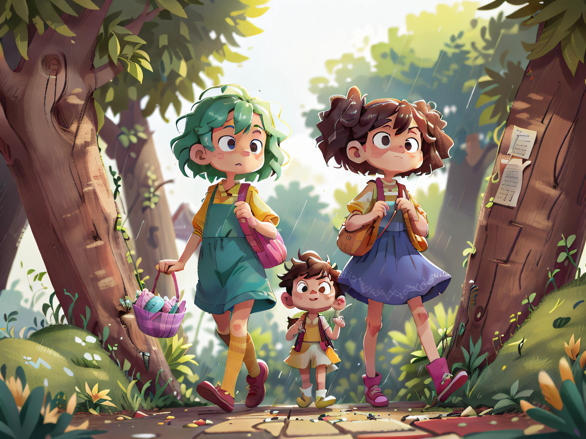 On a windy day, the "Pillipillias" saw a lady trying to hold her umbrella. Quickly, they ran up to her and offered help. Together they walked home, shielding the lady from the rain. The twins understood that small gestures of kindness make a difference in people's lives.