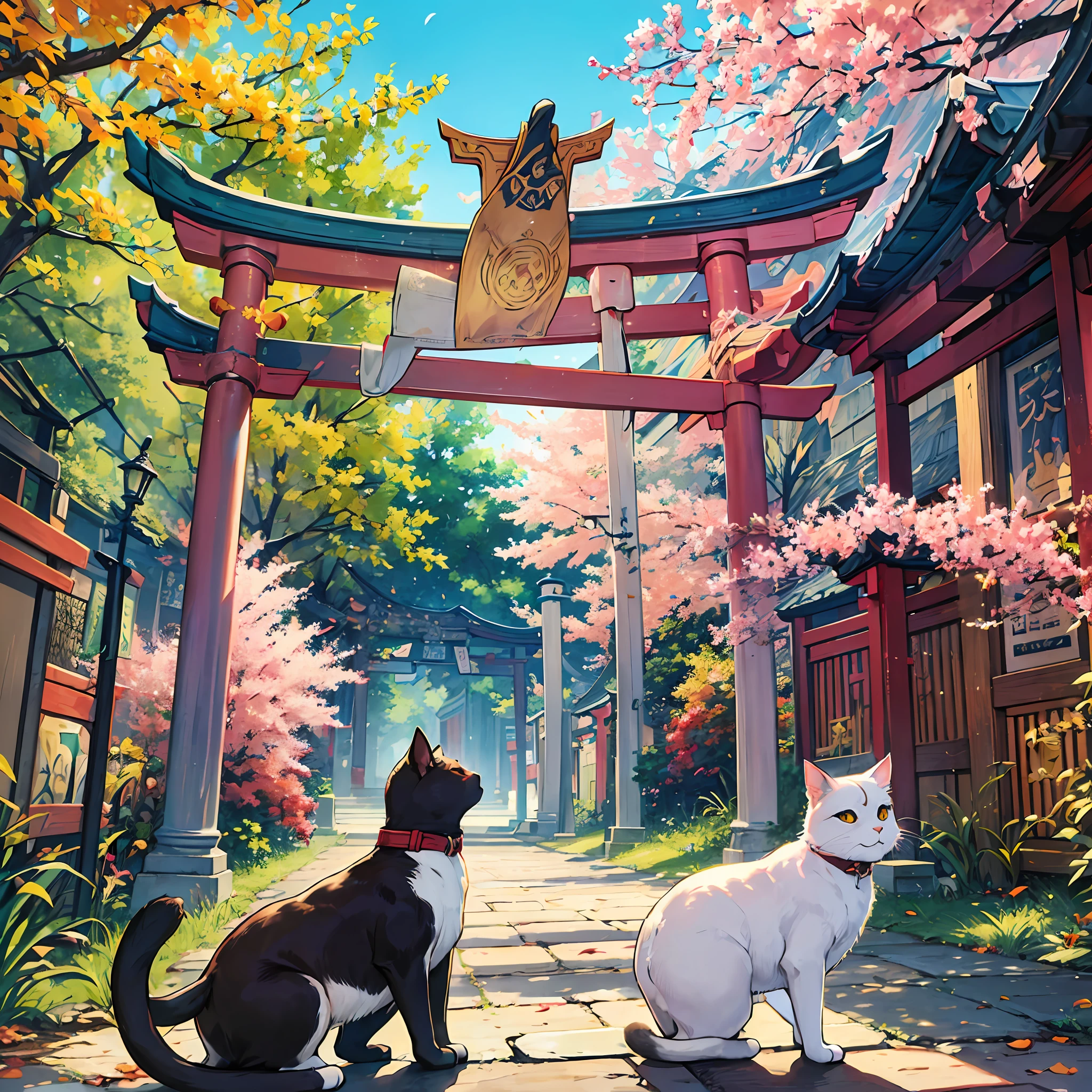 The precincts of the shrine begin to climb as the morning sun shines in the eastern sky. Under the beautiful torii gate that stands in the precincts, a particularly large beckoning cat is standing.
The beckoning cat has a magnificent posture, stretches its back and has a graceful expression. A golden bell is worn around his neck, and a faint sound echoes every time it sways in the breeze. The eyes of the beckoning cat shine and shine as if to symbolize wisdom and good fortune.
Around the beckoning cat, various large and small beckoning cats gather. Red beckoning cat, white beckoning cat, black beckoning cat, etc., various colors and patterns add color. Each of them stands in a different pose and raises his hands in a posture that invites good luck.
The light of the morning sun penetrates the torii gate, giving it a mysterious glow. The light illuminates the beckoning cats, making their presence even more pronounced. It is as if the beckoning cats are blessed by the sun.
This fantastic scenery will bring happiness and prosperity to visitors. The beckoning cats smile quietly and accept people's wishes with their charm. In a sacred space on a phantom island, the beckoning cats are a presence that bestows peace of mind and happiness.
As you gaze at this landscape, you will be enchanted by its mystical power. And here we can join hands with wishes and receive new luck and fortune. --auto --s2