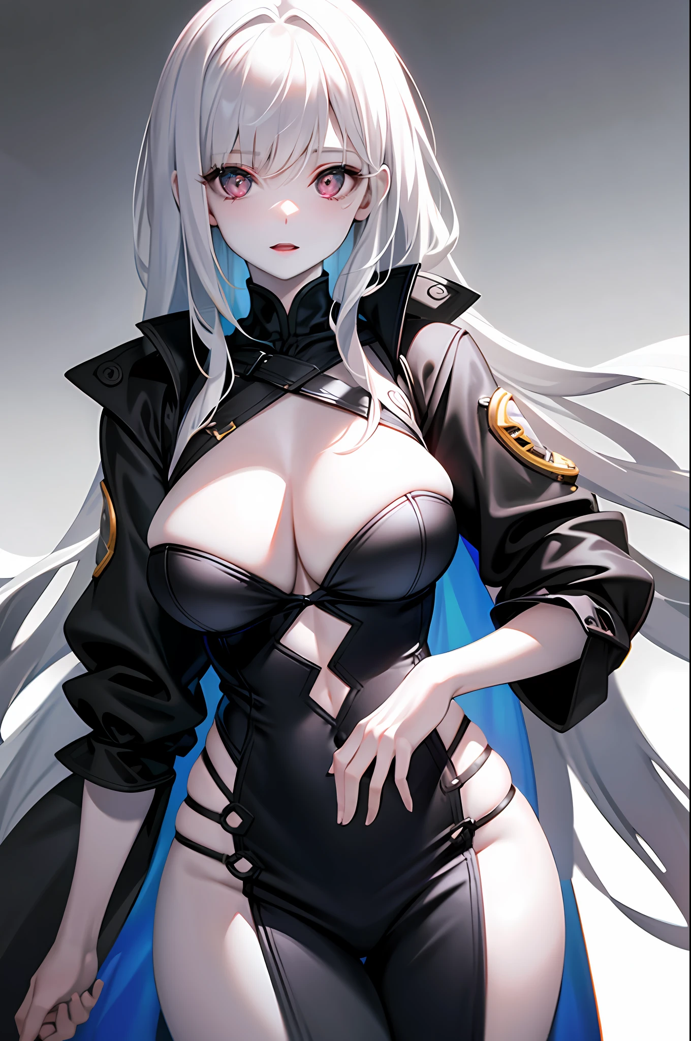 One girl, (best quality), ((pale skin)))), (huge breasts)), gray hair, ultra detailed skin, high resolution, super detailed, vulgar, afterglow
