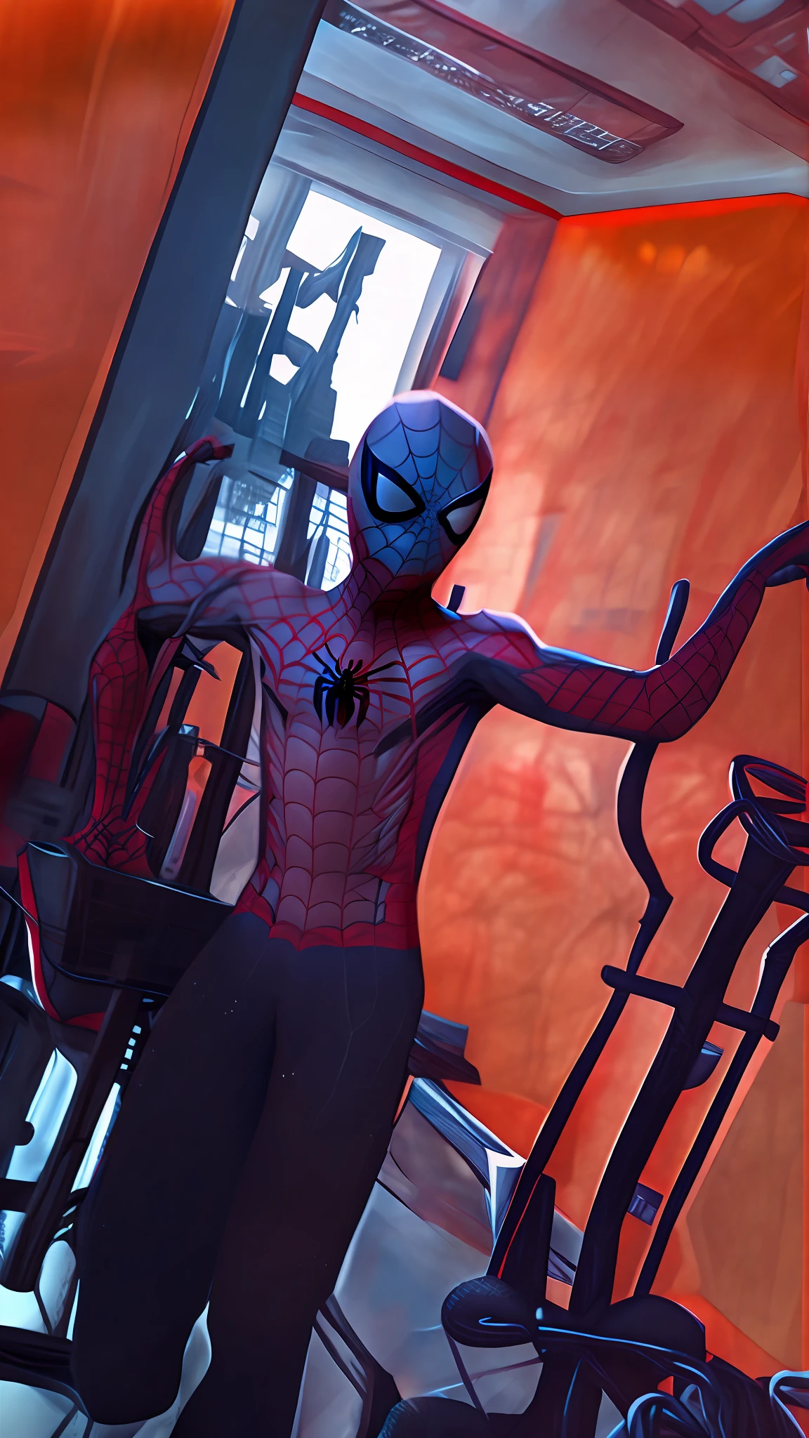Spider man art, highly detailed, complete body composition, fanart, 8k.