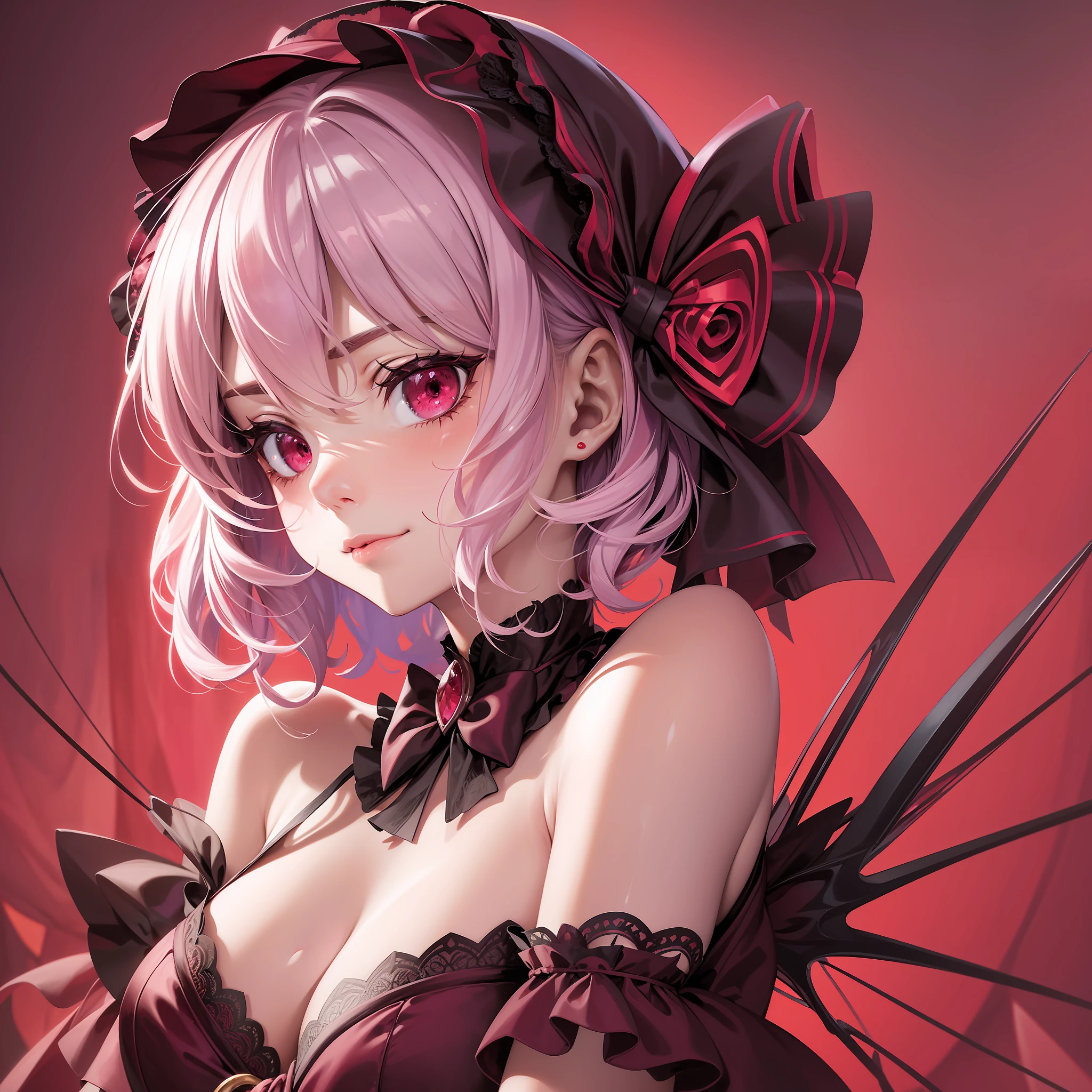 (extremely detailed remilia scarlet) (focus on face) colorful background, 32k resolution, best quality